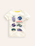 Foil Printed T-shirt-Ivory Woodlice