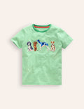 Superstitch Dogs T-shirt-Pistachio Green/ Ivory Stripe