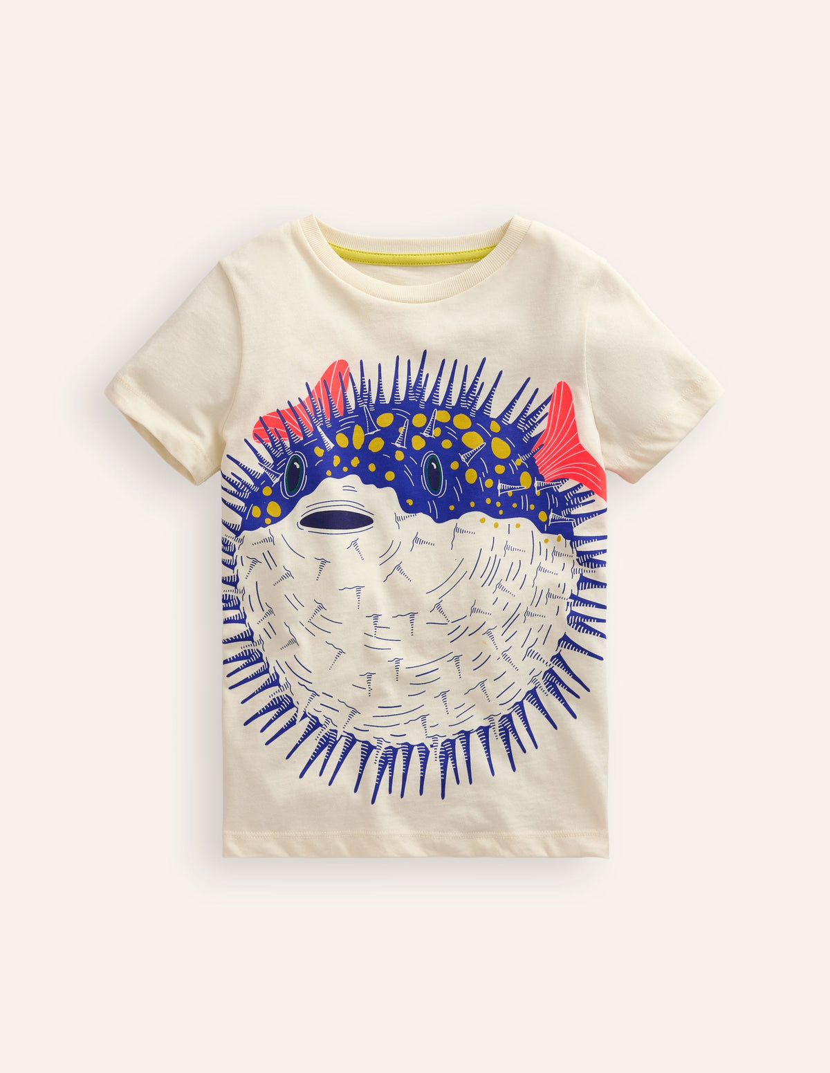Printed Pufferfish T-Shirt-Vanilla Pod Pufferfish - Image 1