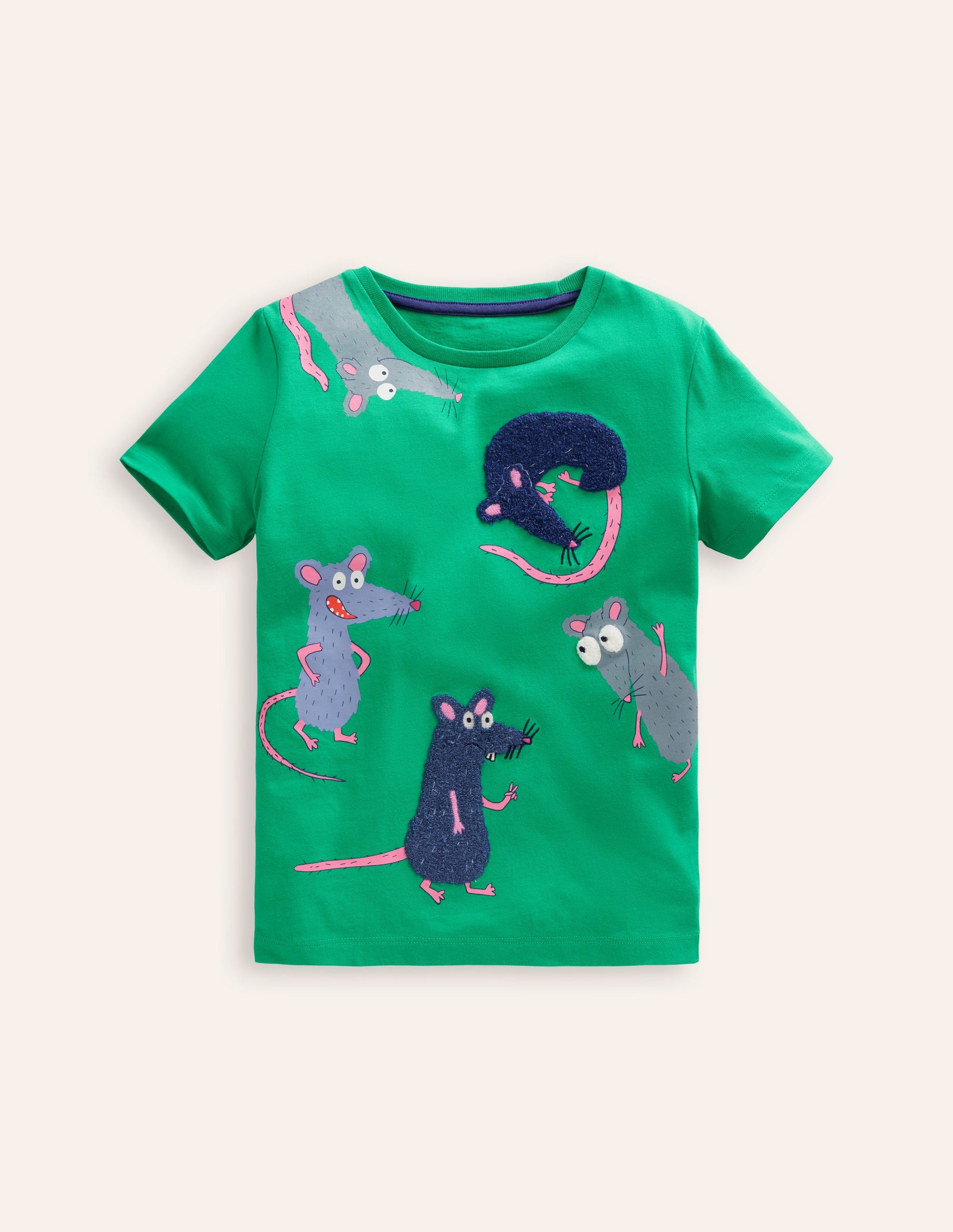 Short Sleeve Boucle T-Shirt-Topaz Green Rats-1