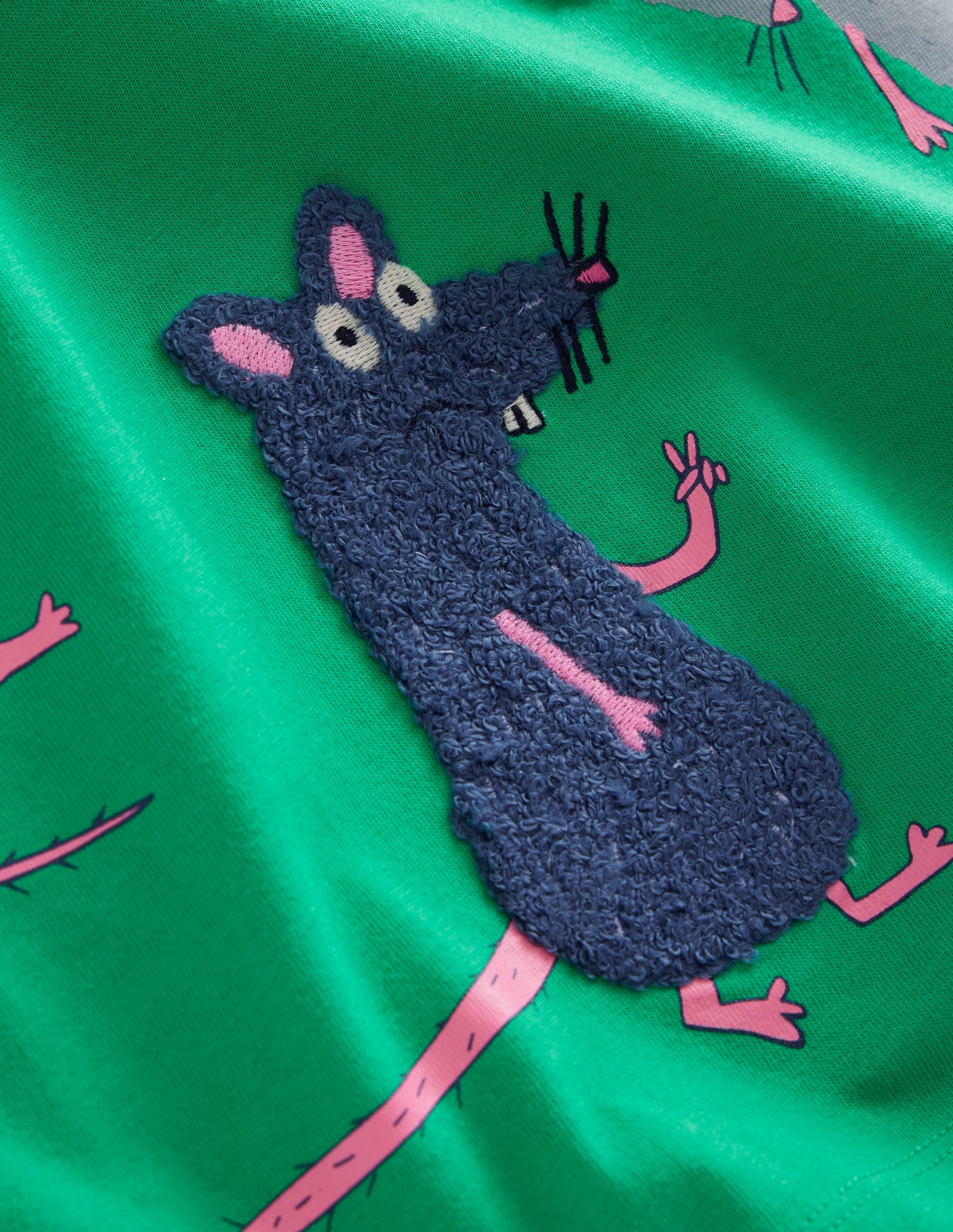Short Sleeve Boucle T-Shirt-Topaz Green Rats - Image 3