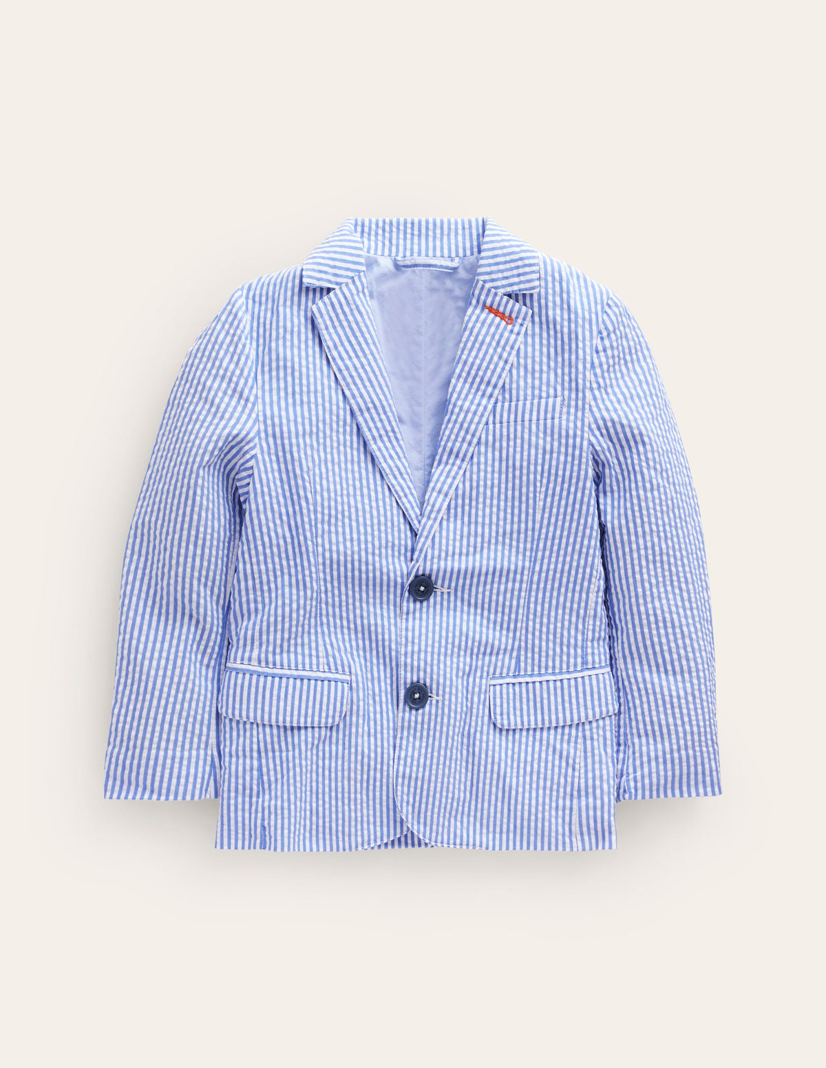 Seersucker Blazer-Vintage Blue / Ivory Stripe - Image 1