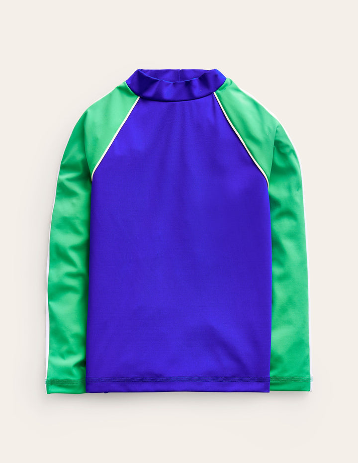 Rash Vest-Blue Heron/Pea Green