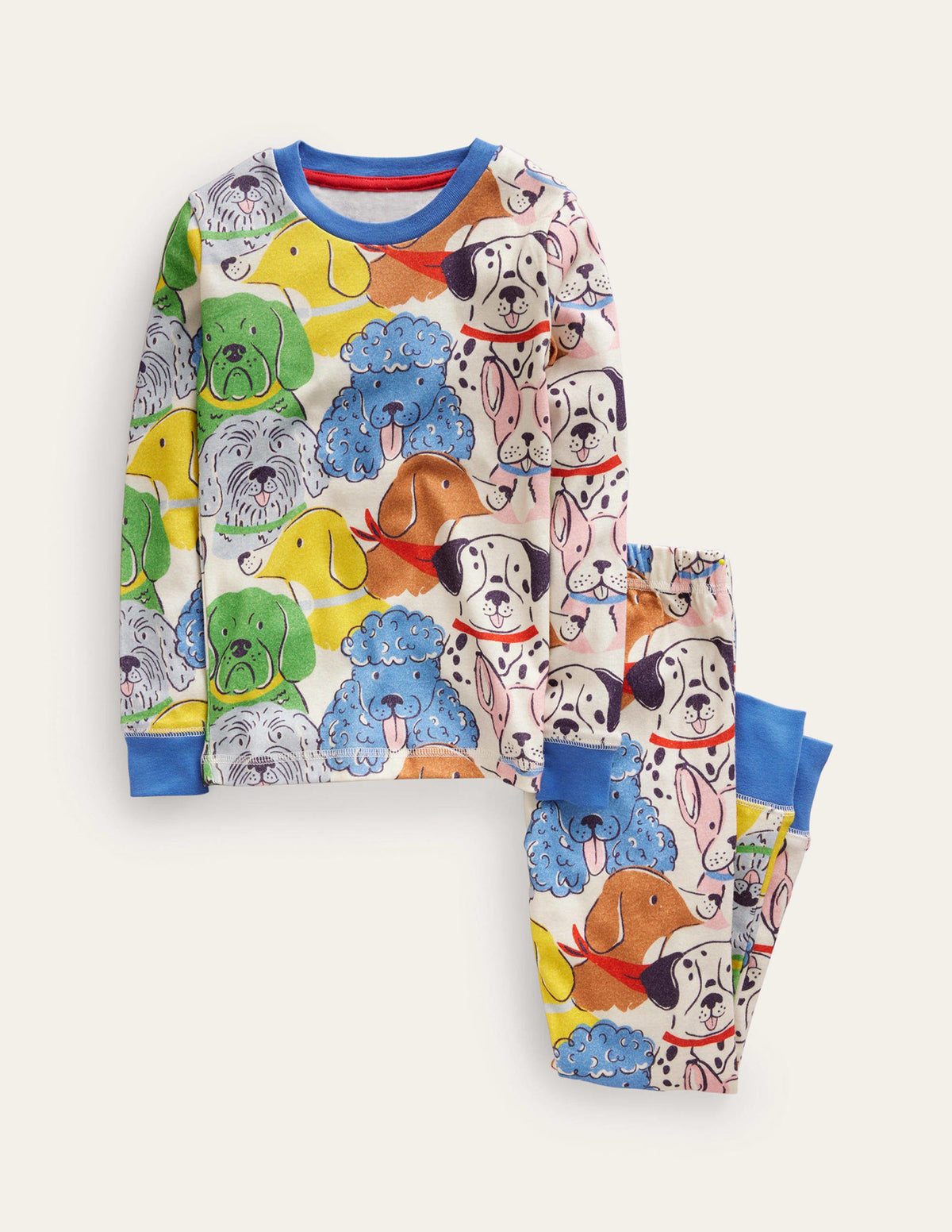 Snug Single Long John Pyjamas-Multi Dogs-1