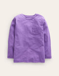 Long-sleeved Washed T-shirt-Crocus Purple