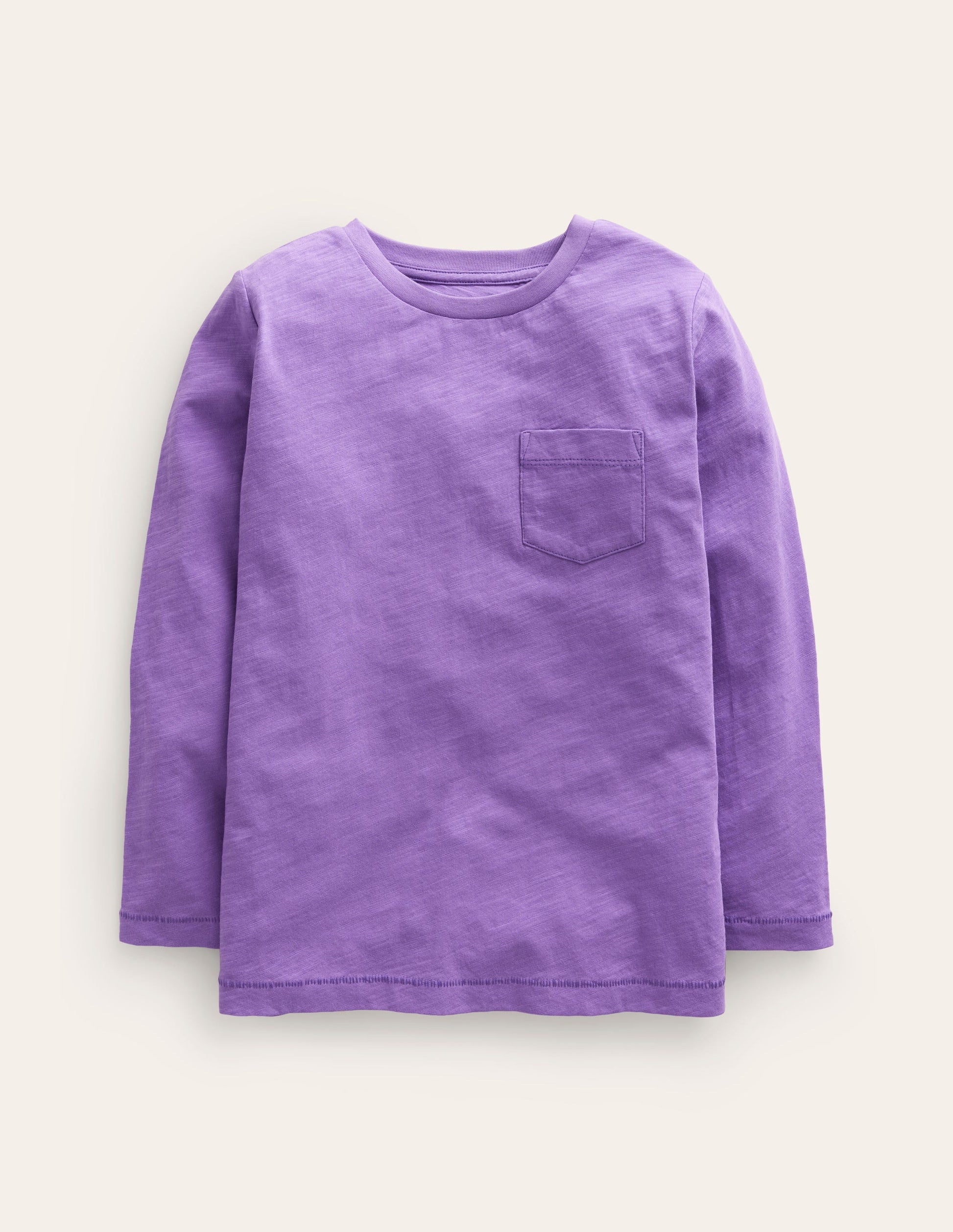 Long-sleeved Washed T-shirt-Crocus Purple-1
