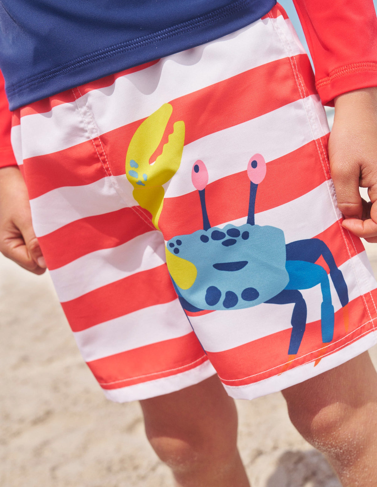 Swim Shorts-Red and White Crab - Image 5