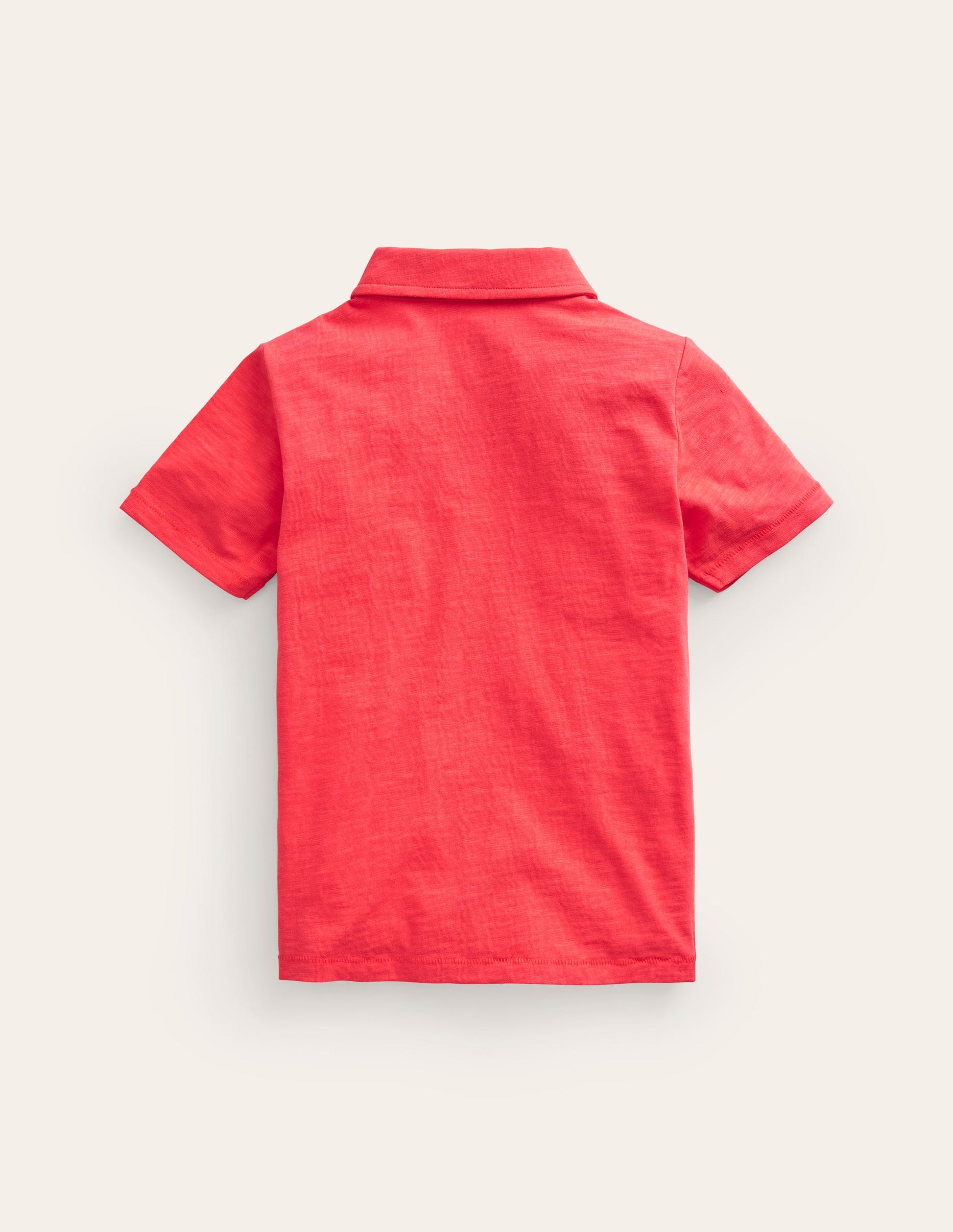 Slub Polo Shirt-Jam Red-2