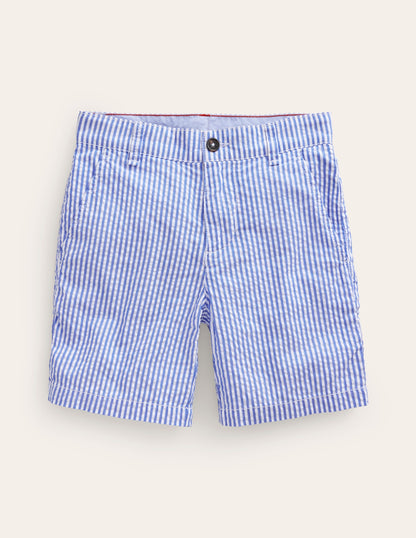 Seersucker Shorts-Vintage Blue / Ivory Stripe-1