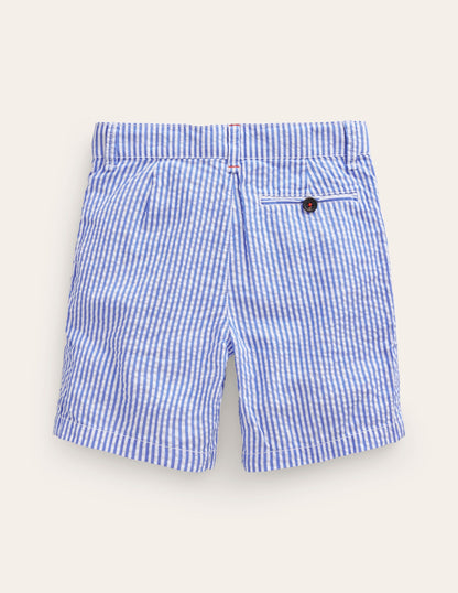 Seersucker Shorts-Vintage Blue / Ivory Stripe-2