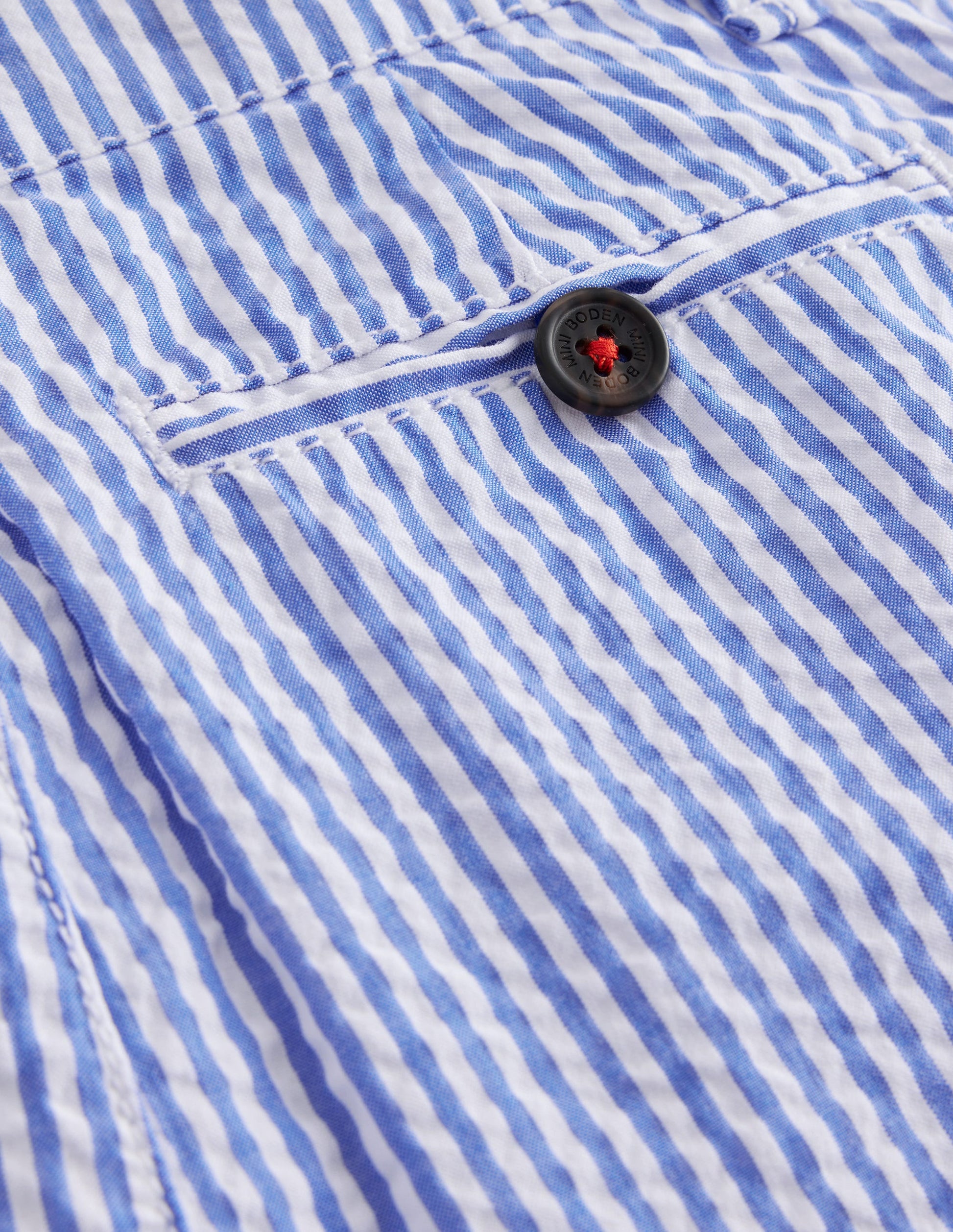 Seersucker Shorts-Vintage Blue / Ivory Stripe-3