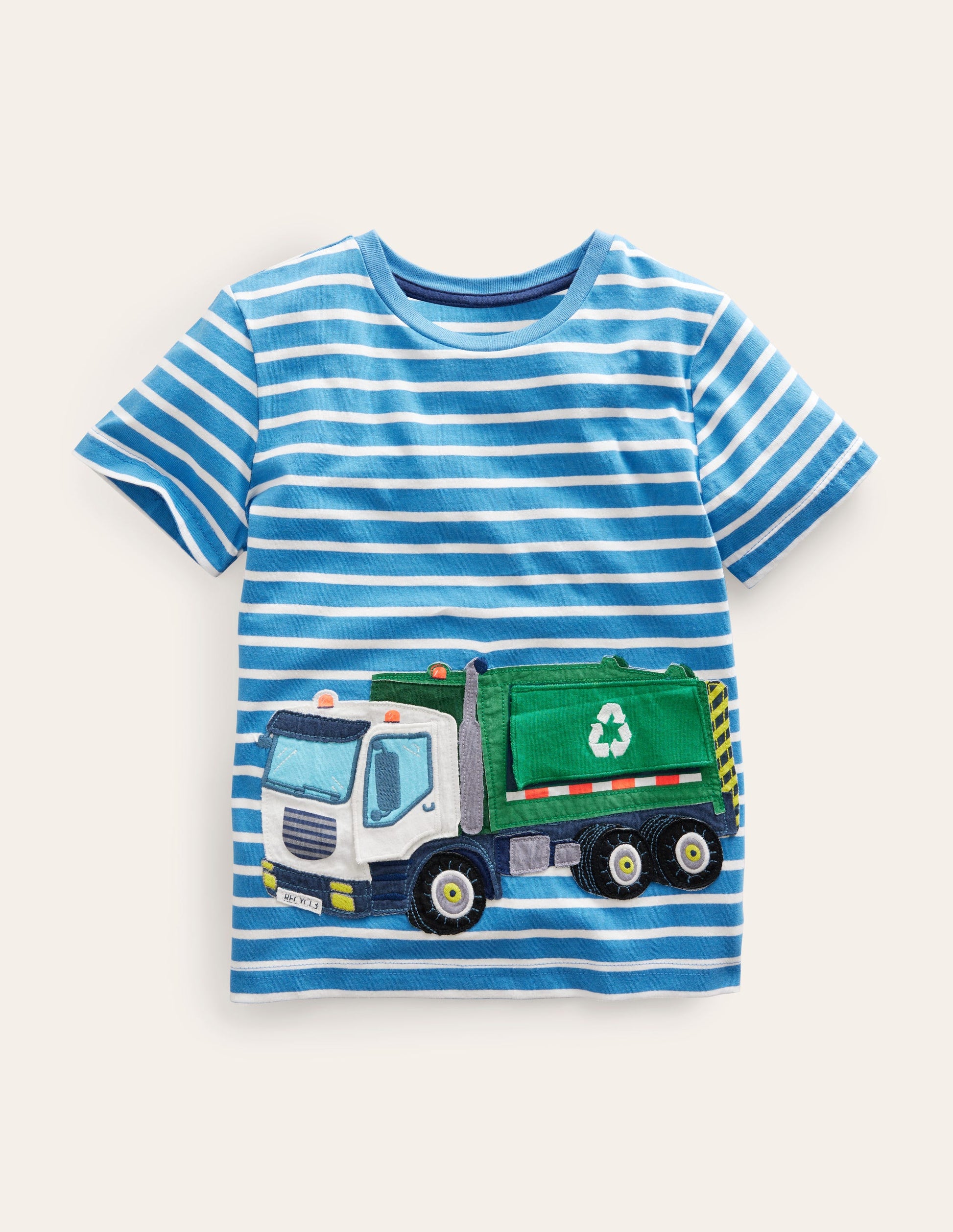 Lift-the-flap Truck T-Shirt-Elizabethan Blue/Ivory Truck-1