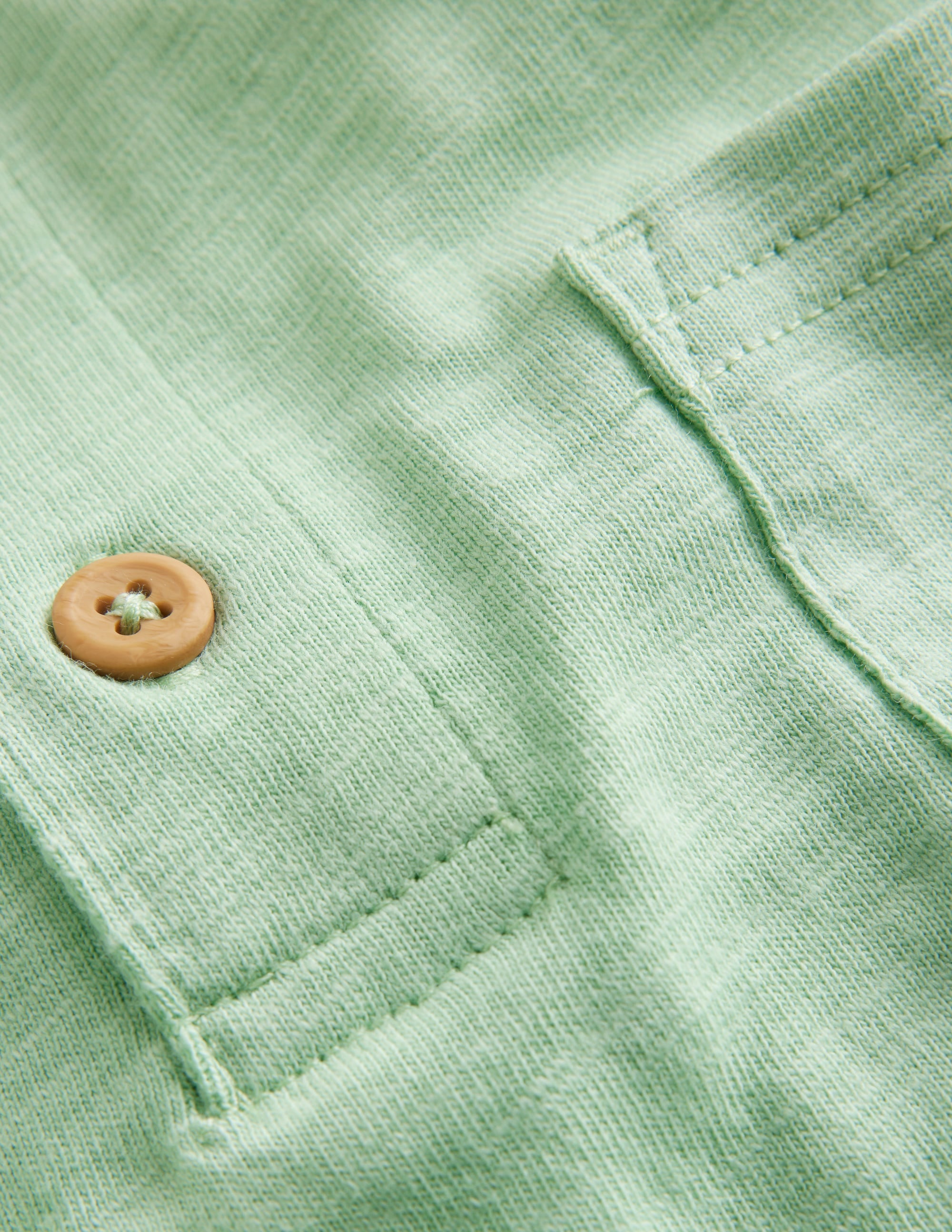 Slubbed Long-Sleeve Polo Shirt-Pistachio Green - Image 3