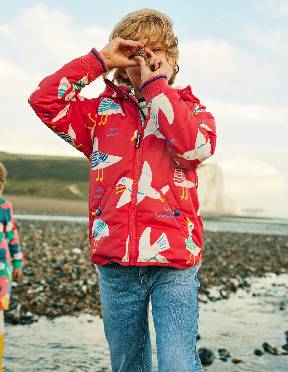 Sherpa Lined Anorak-Jam Red Seagulls - Image 5