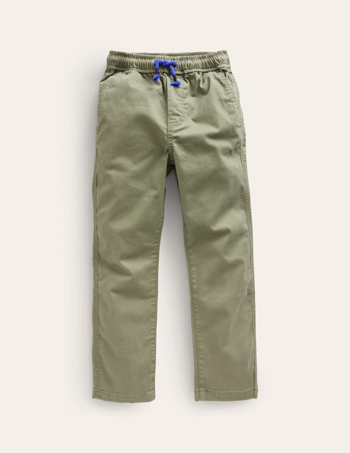 Slim Pull-On Trousers-Pottery Green-1