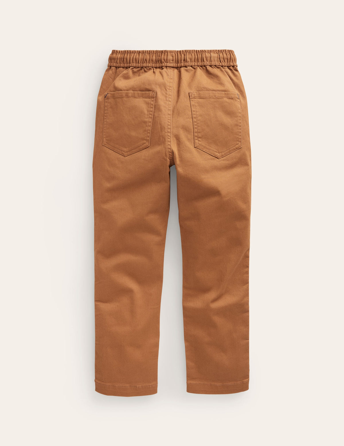 Slim Pull-On Trousers-Butterscotch Brown - Image 2
