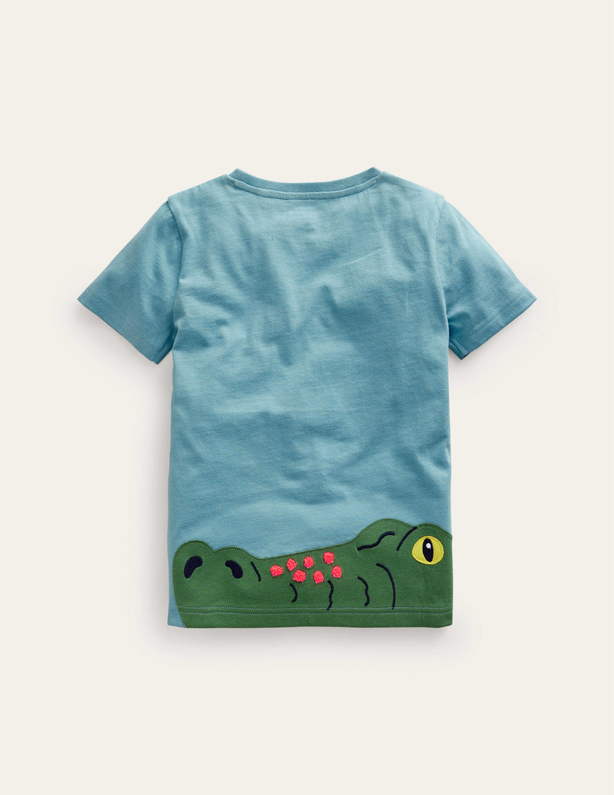 Front & Back Croc T-shirt-Duck Egg Blue Croc-2