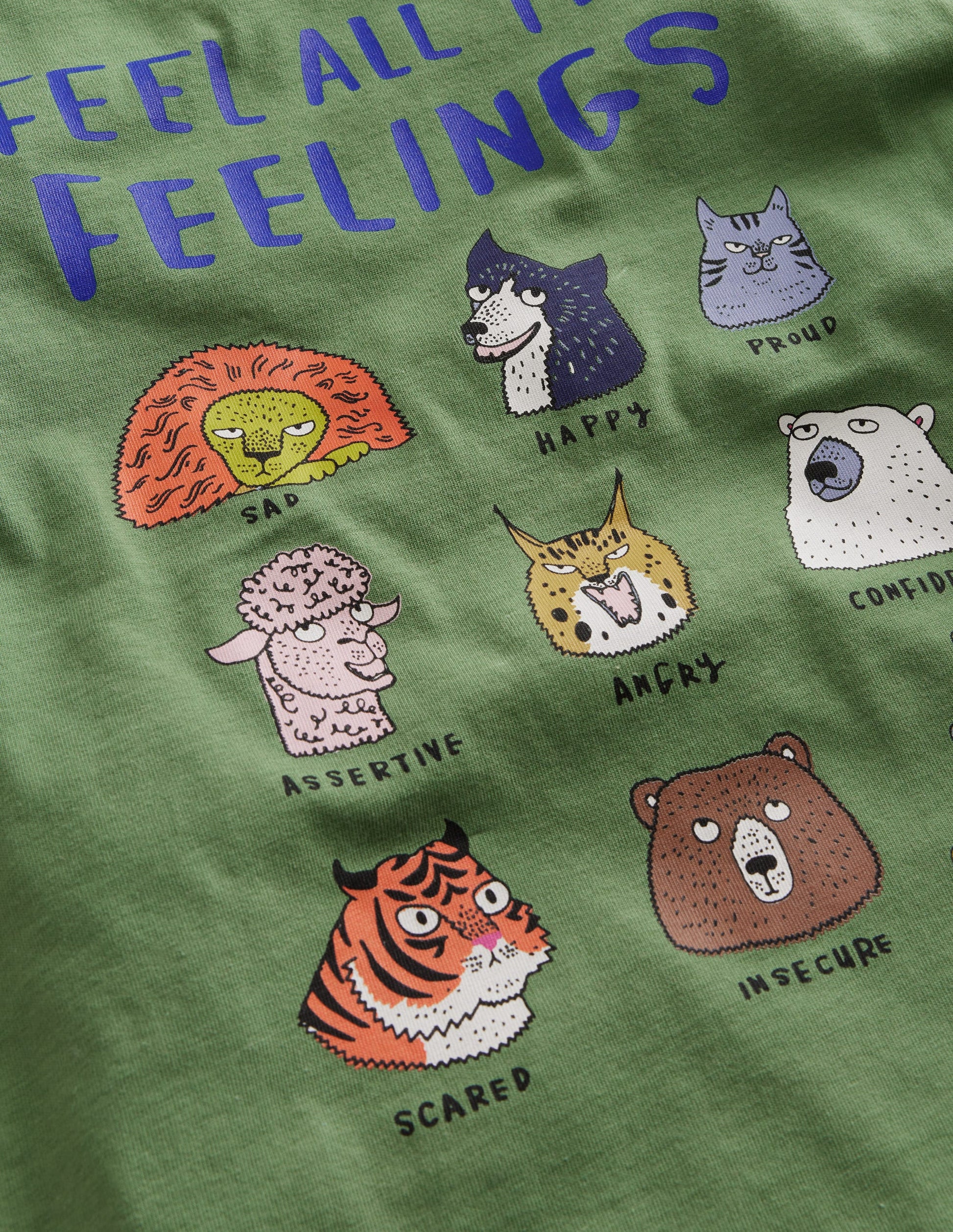 Feel The Feelings T-shirt-Safari Green Animals-3