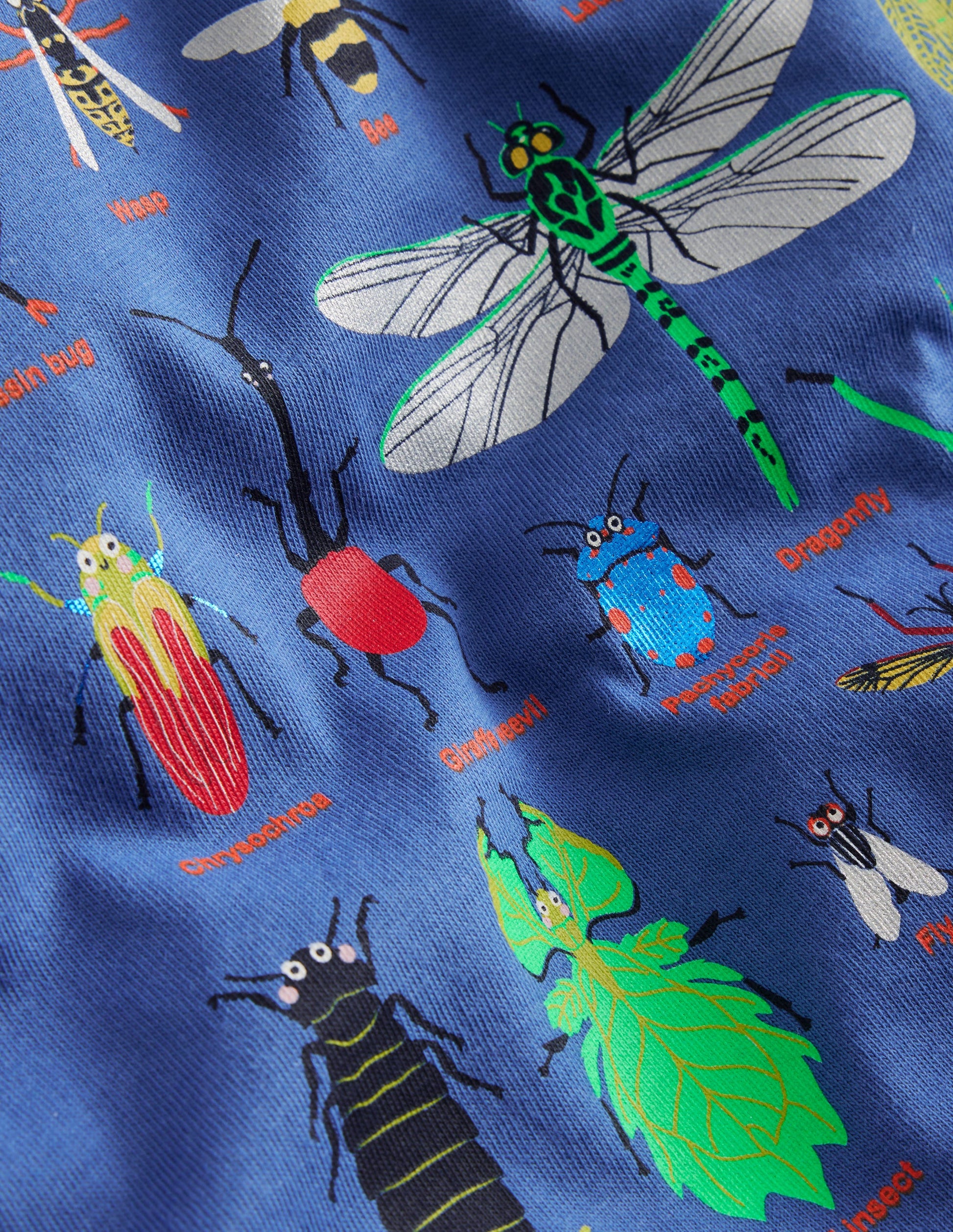 Printed Bugs T-shirt-Navy Bugs-3