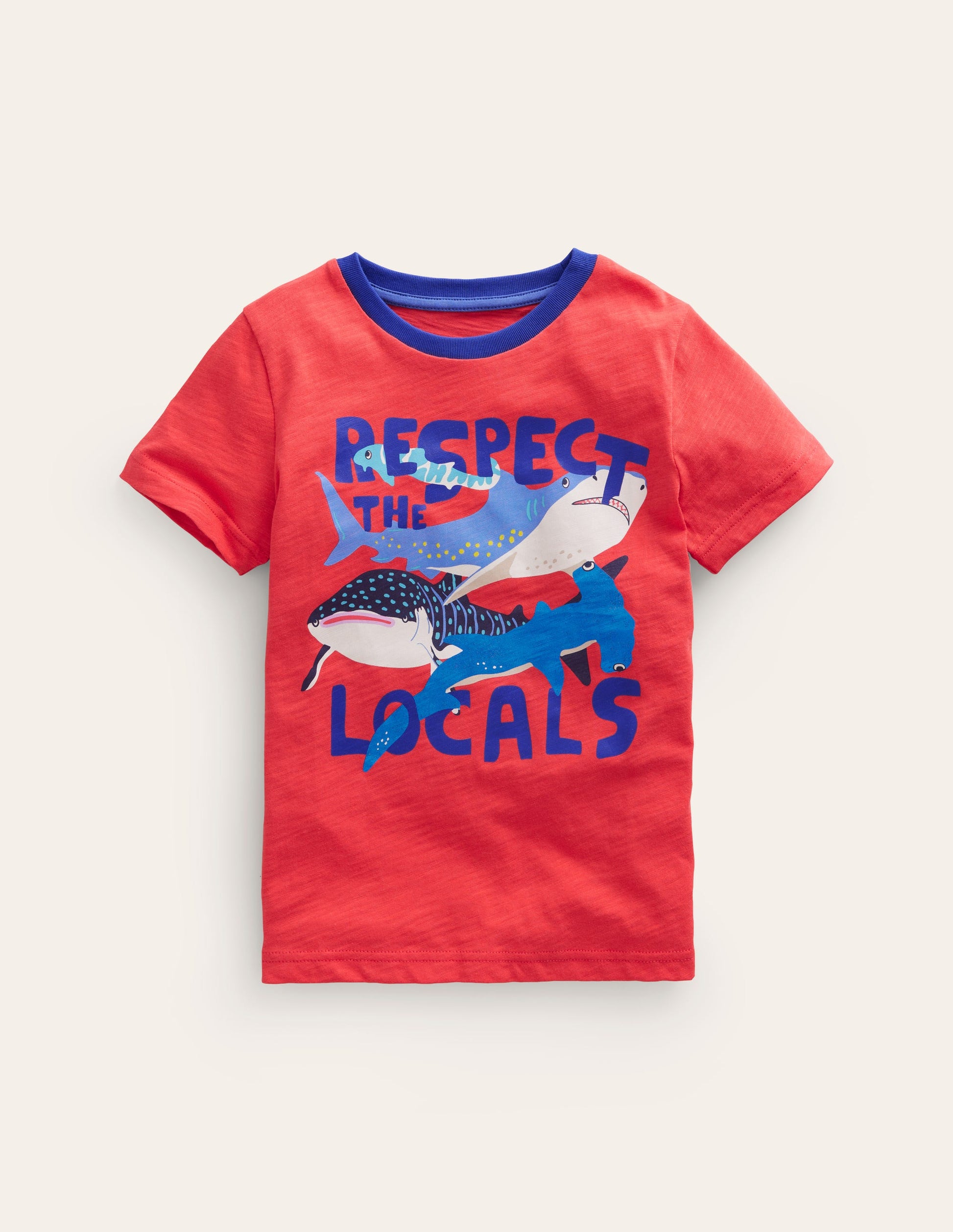 Printed Sharks T-shirt-Jam Red Sharks-1
