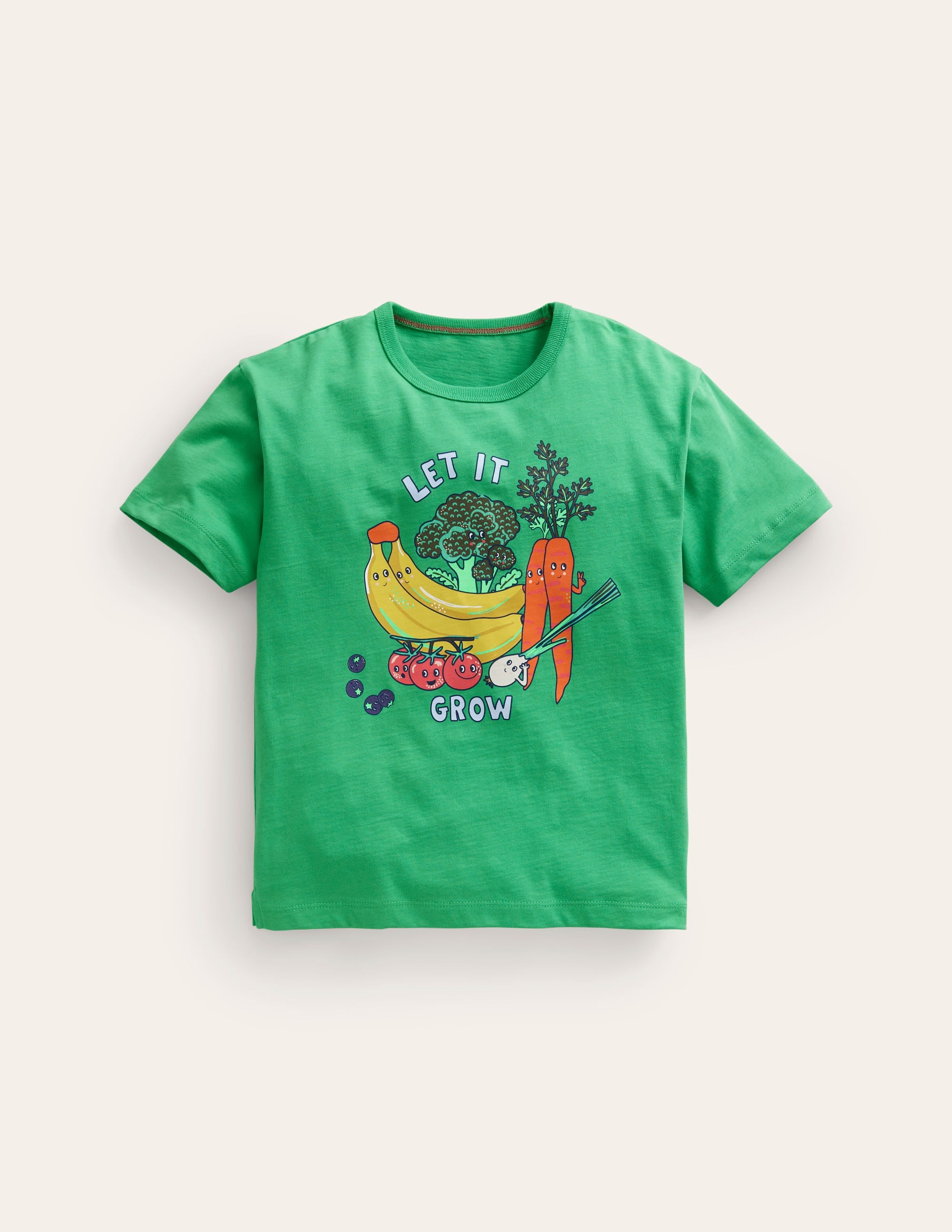 Relaxed Printed T-Shirt-Pea Green Veggies - Image 1