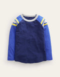 Long Sleeve Raglan T-shirt-College Navy/Dazzling Blue