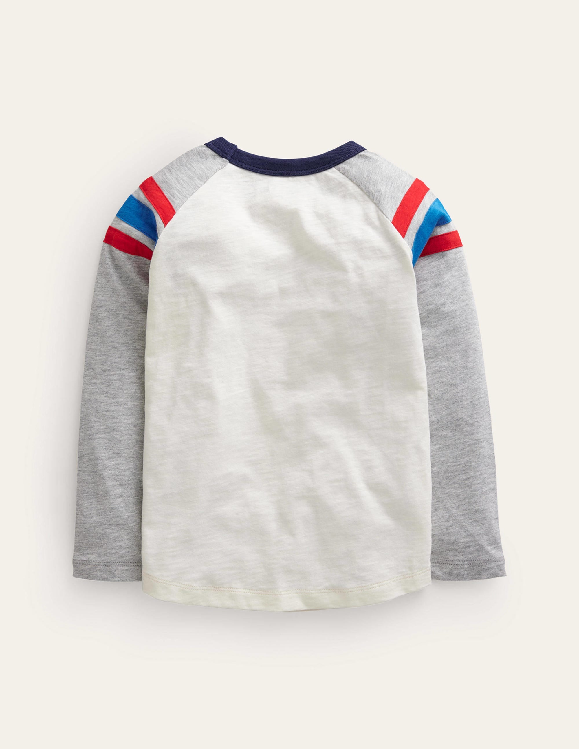 Long Sleeve Raglan T-shirt-Ivory/Grey Marl - Image 2