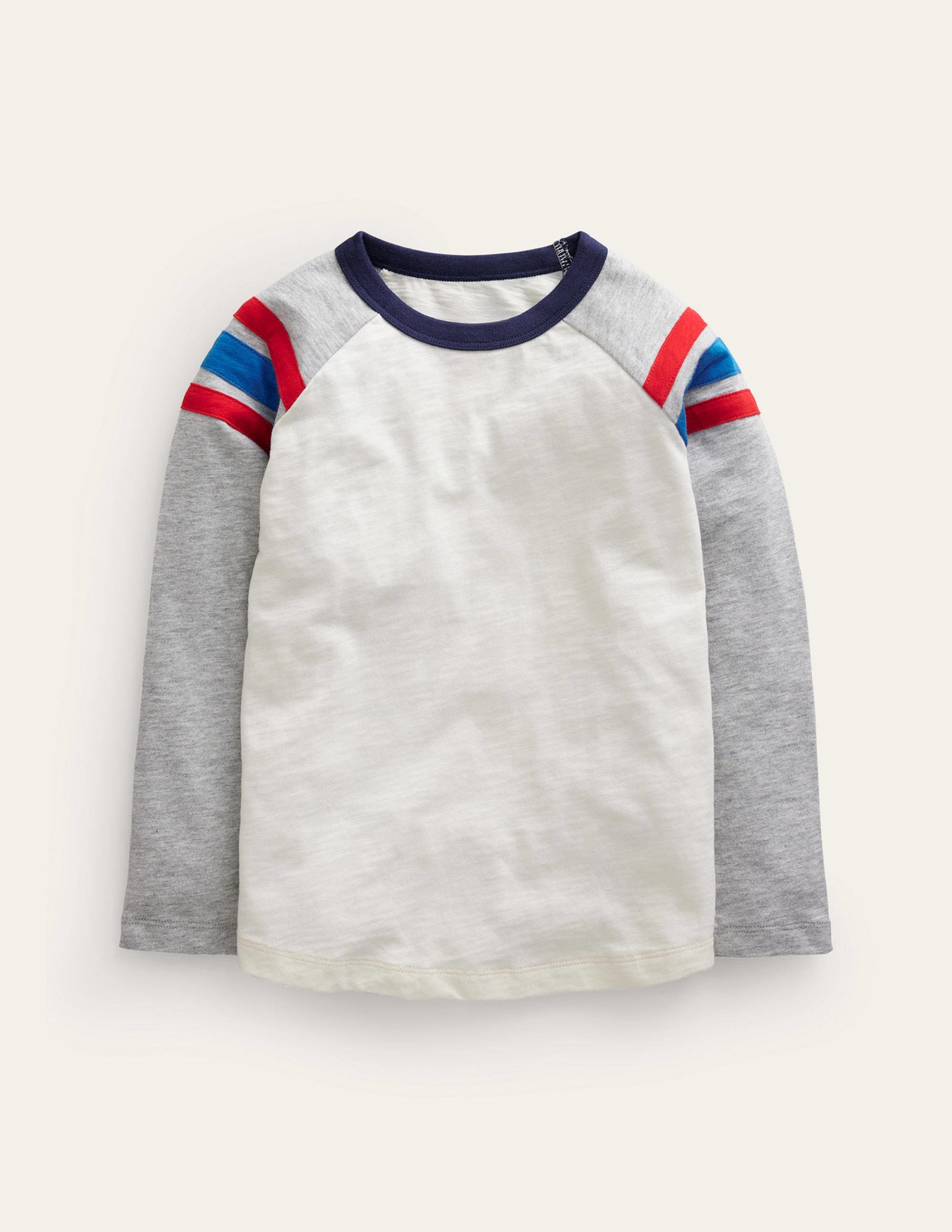 Long Sleeve Raglan T-shirt-Ivory/Grey Marl-1