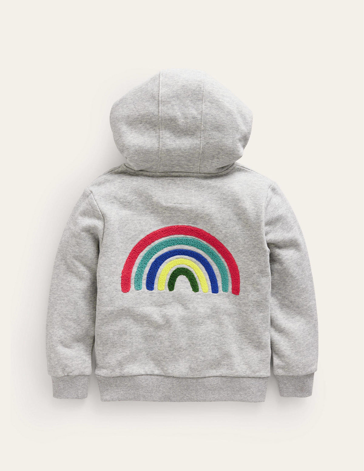 Appliqué Rainbow Hoodie-Silver Marl Rainbow-2
