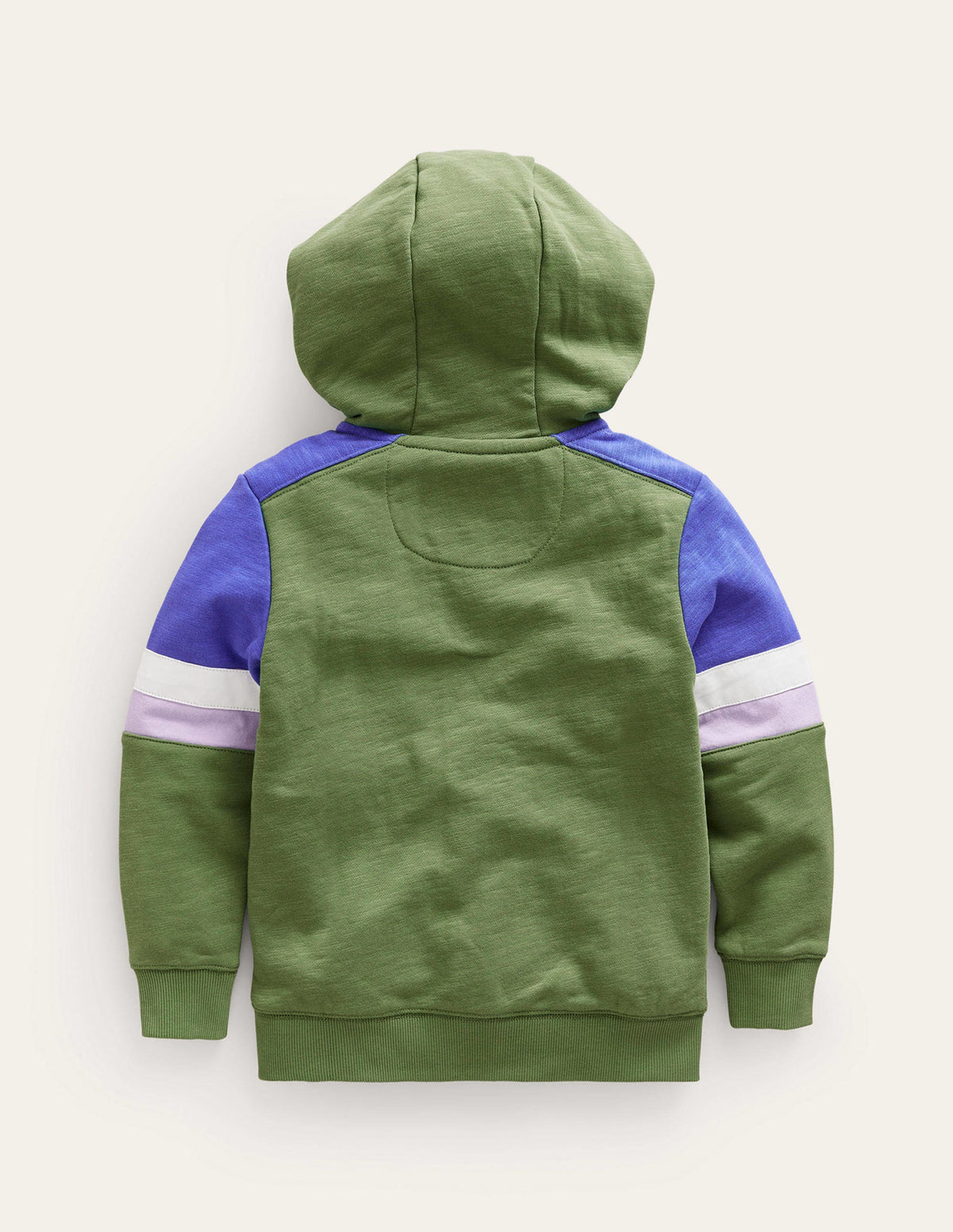Colourblock Zip Hoodie-Safari Green/Blue Heron - Image 2
