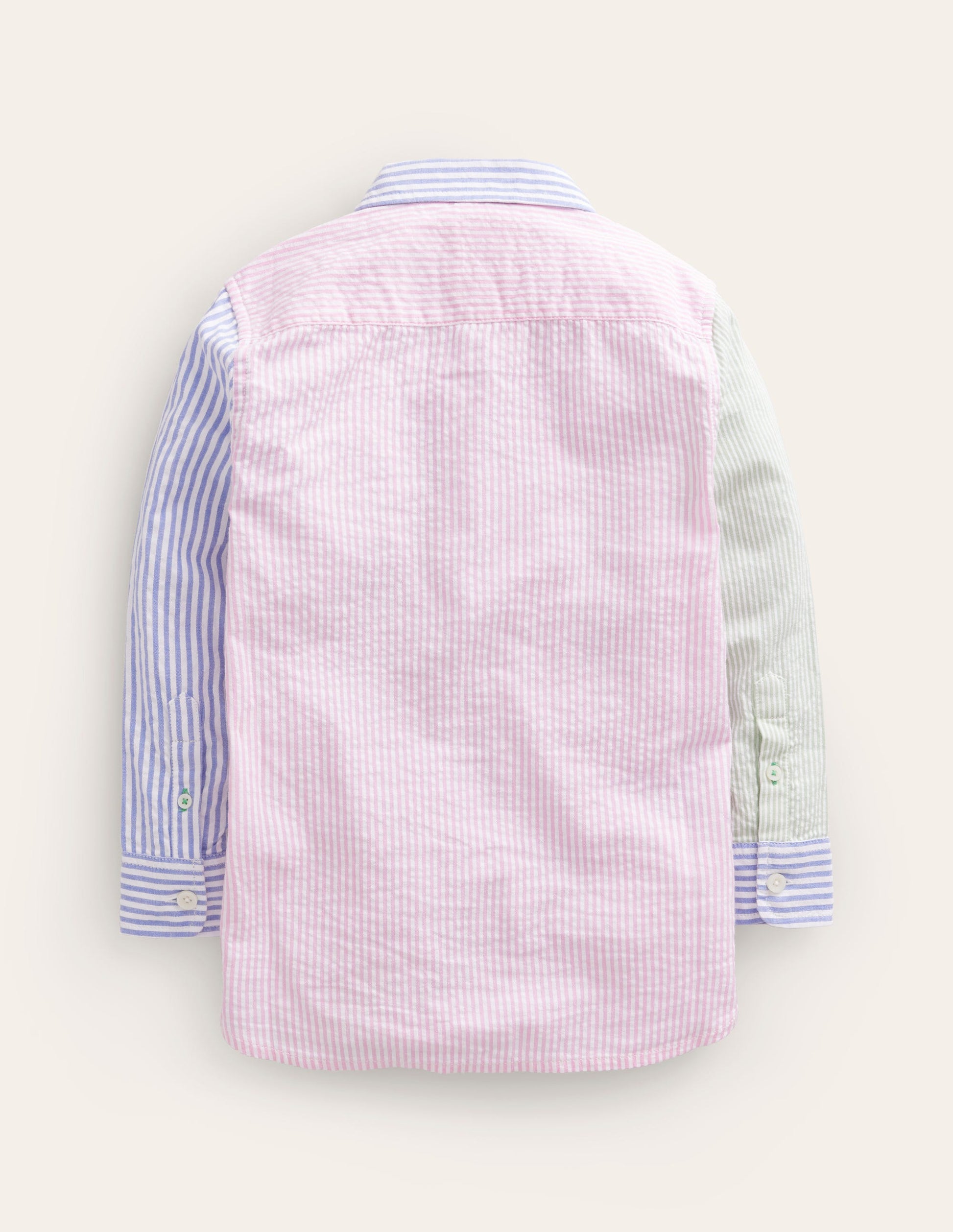 Hotchpotch Seersucker Shirt-Multi Ticking-2