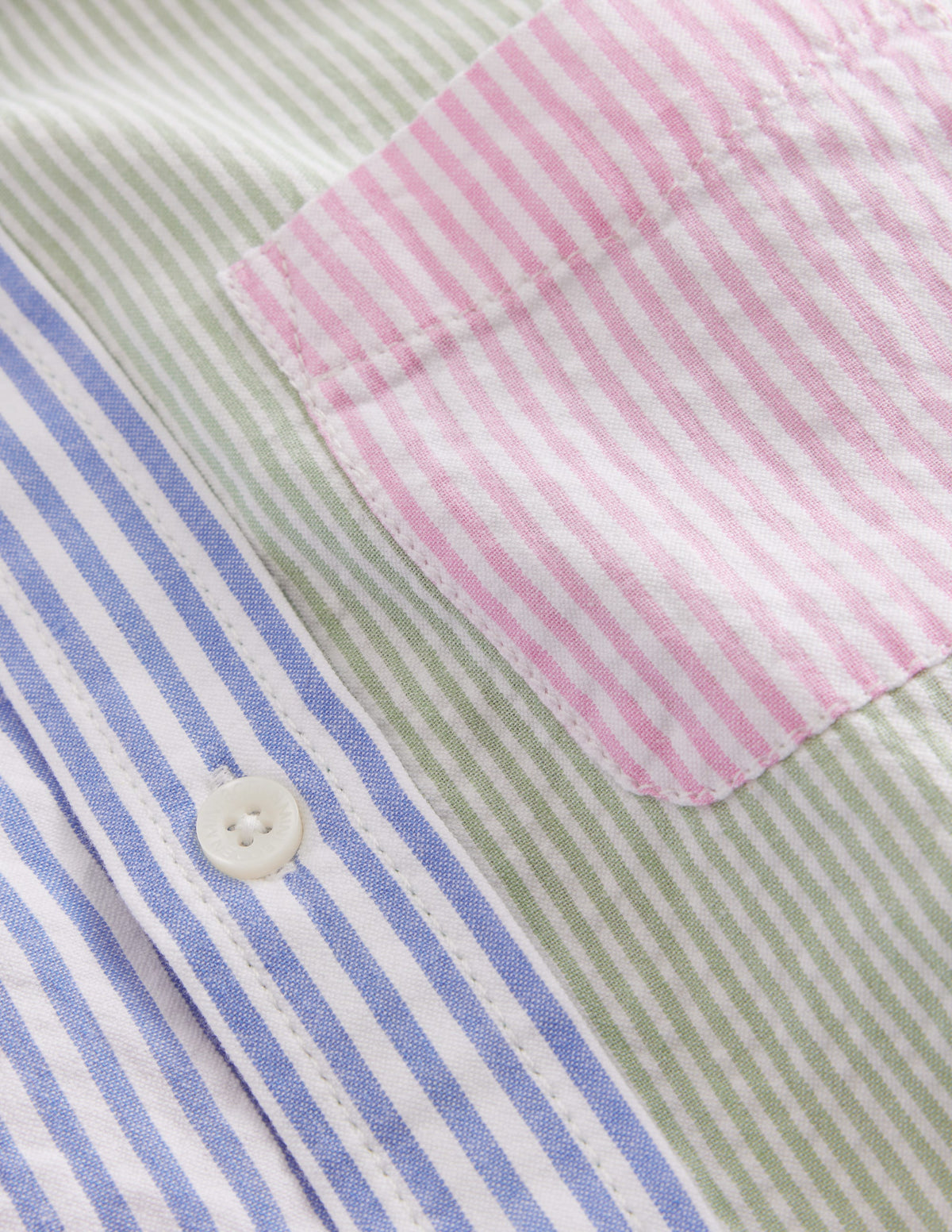Hotchpotch Seersucker Shirt-Multi Ticking-3