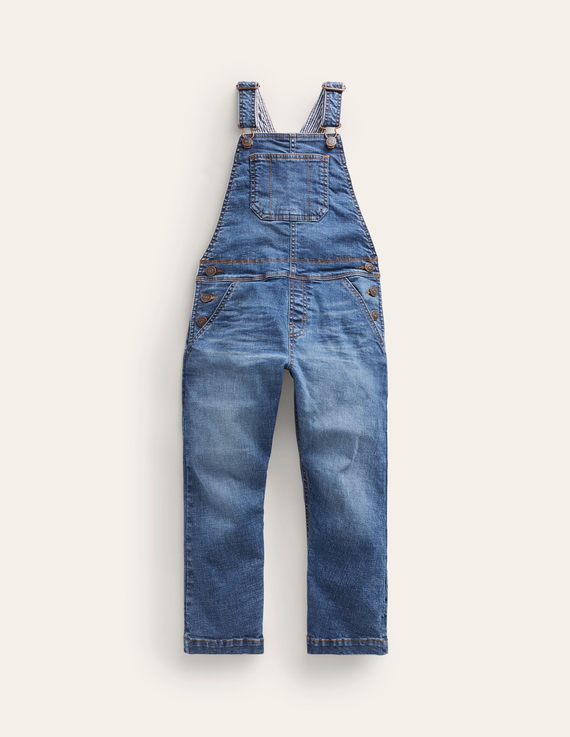 Denim Dungarees-Mid Denim - Image 1