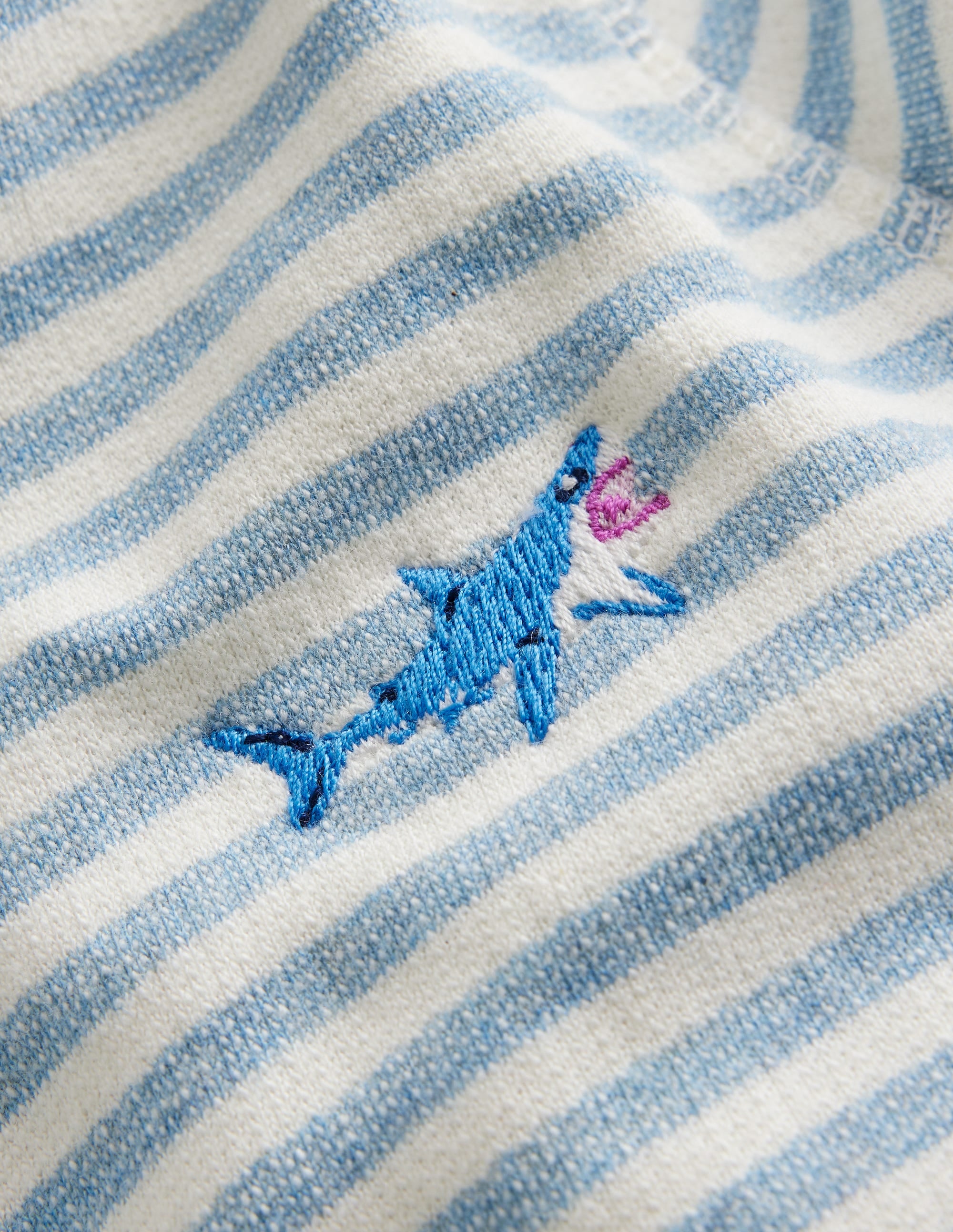 Textured Stripe Hoodie-Duck Egg Blue/Ivory - Image 3