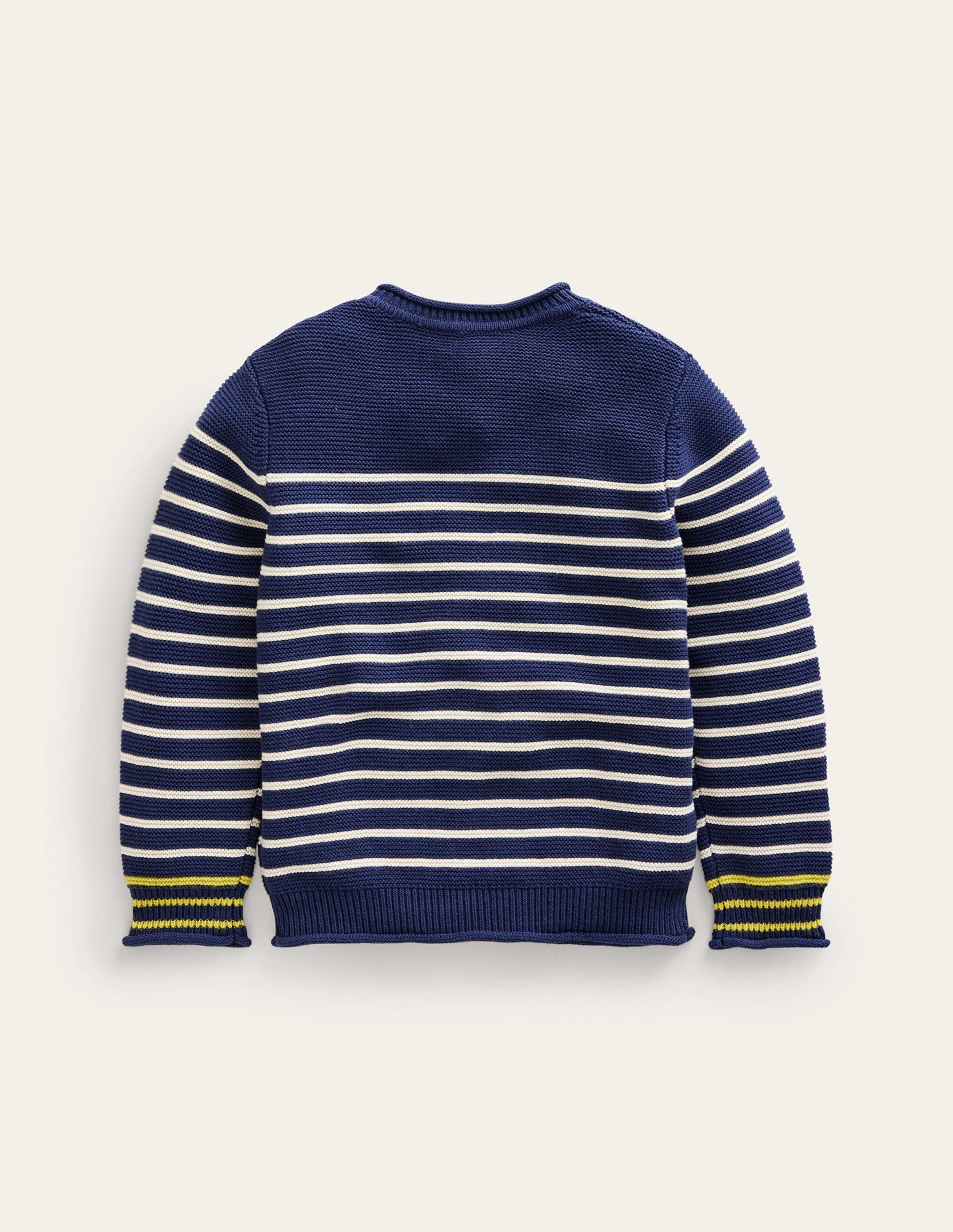 Nautical Stripe Jumper-Sapphire Blue and Ivory Stripe - Image 2