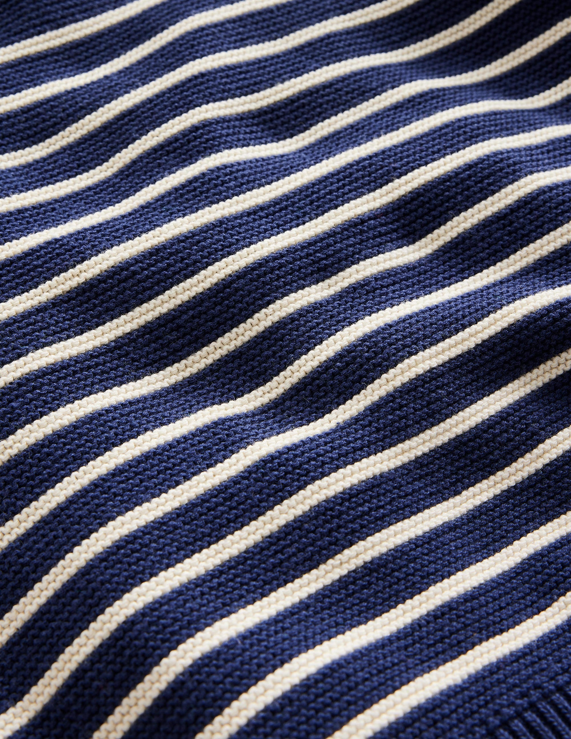Nautical Stripe Jumper-Sapphire Blue and Ivory Stripe - Image 3