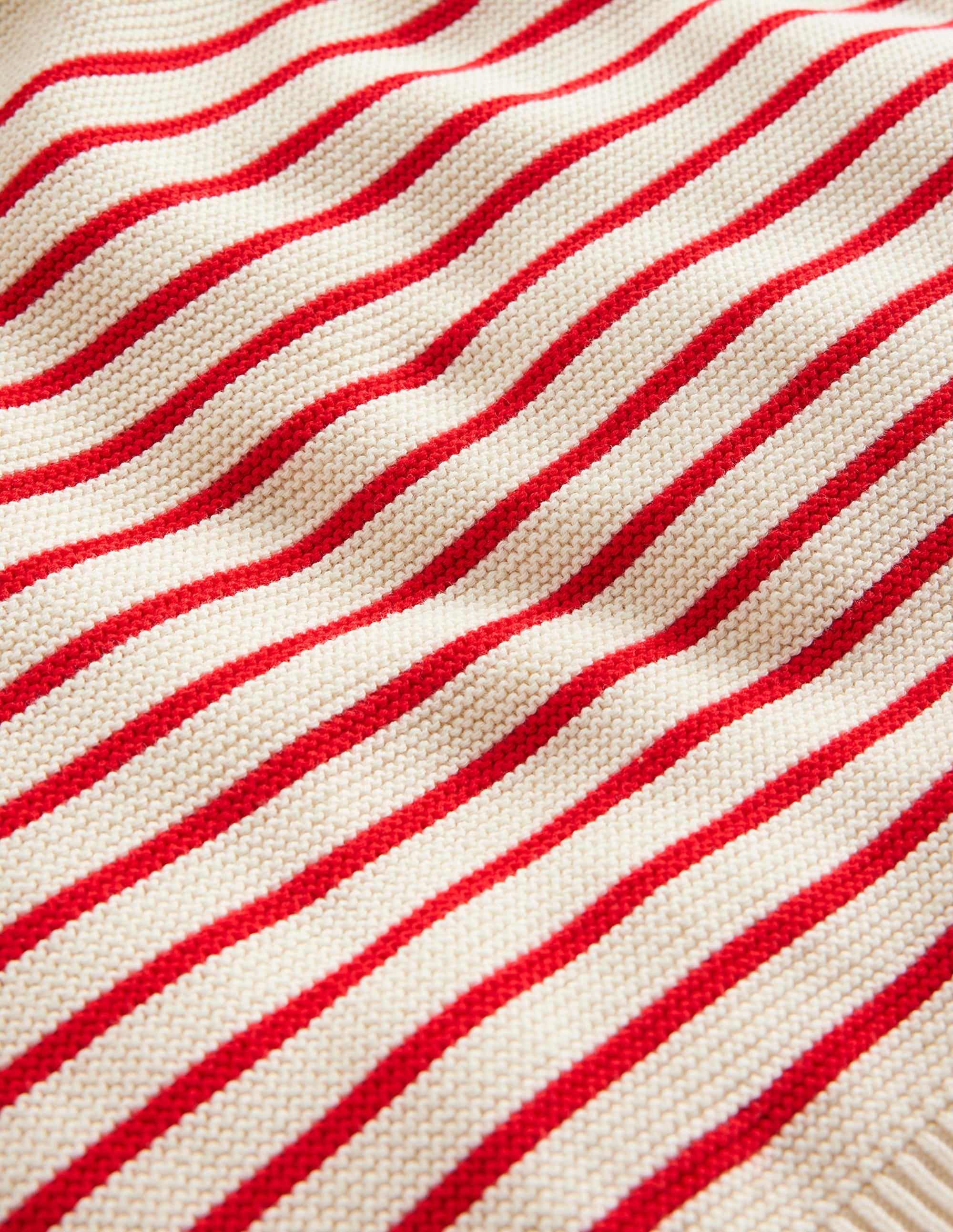 Nautical Stripe Jumper-Ecru Marl and Jam Red Stripe - Image 3