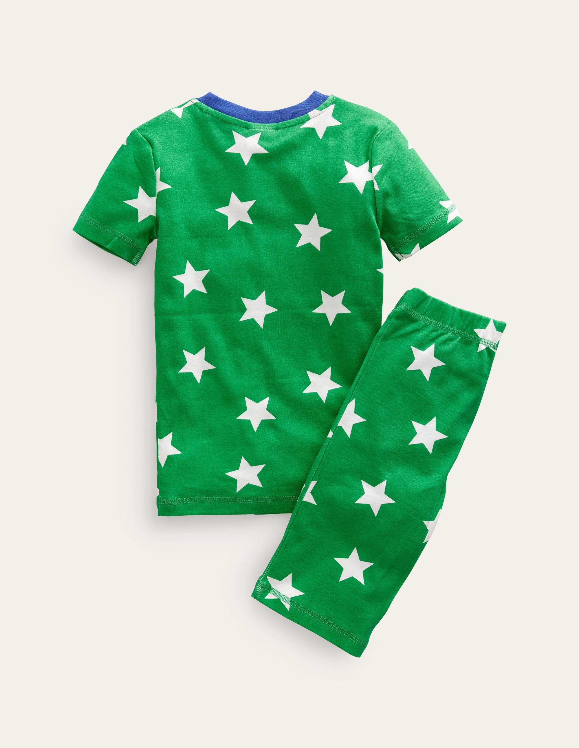 Snug Short John Pyjamas-Green/Ecru Star - Image 2
