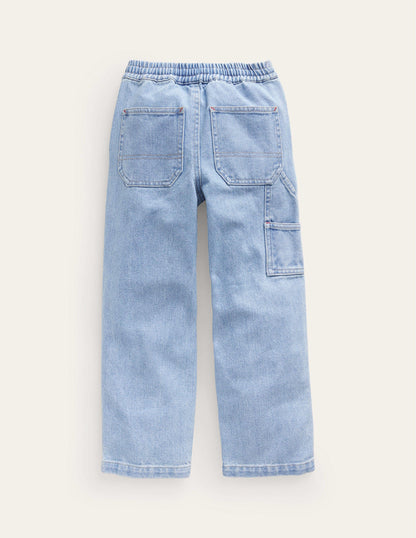 Pull-On Denim Trousers-Light Wash-2
