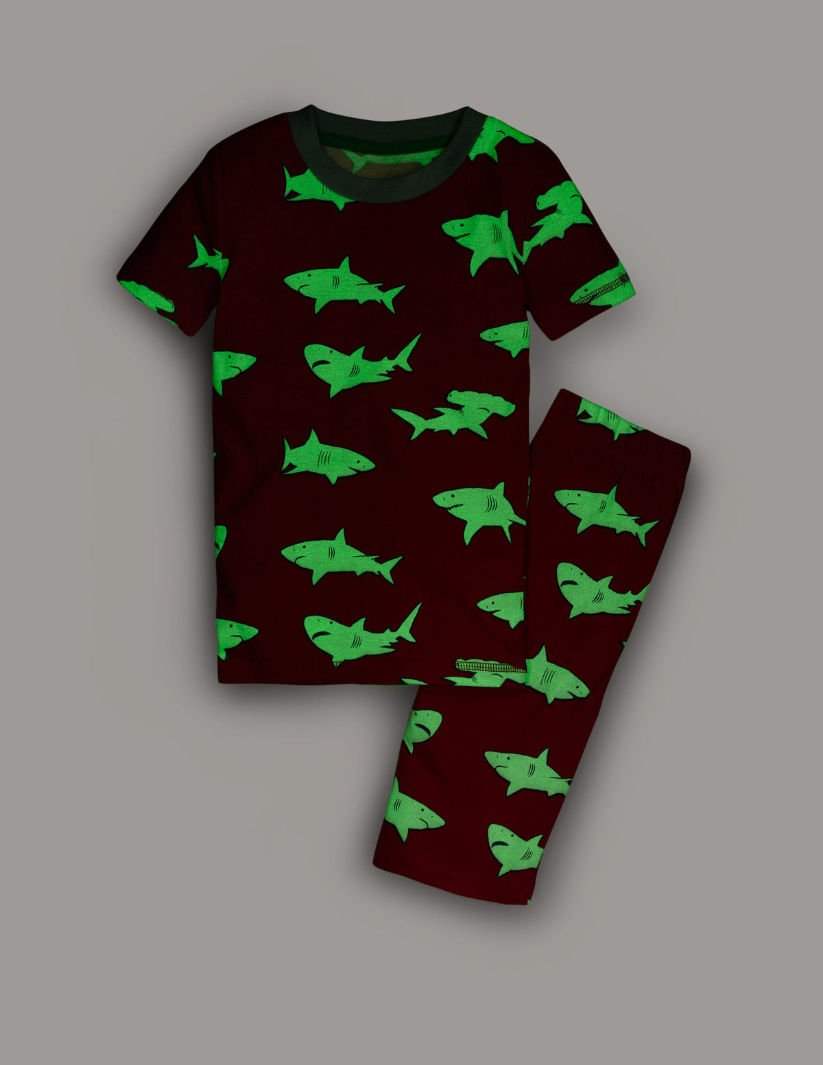Snug Short John Glow Pyjamas-Red Sharks - Image 4