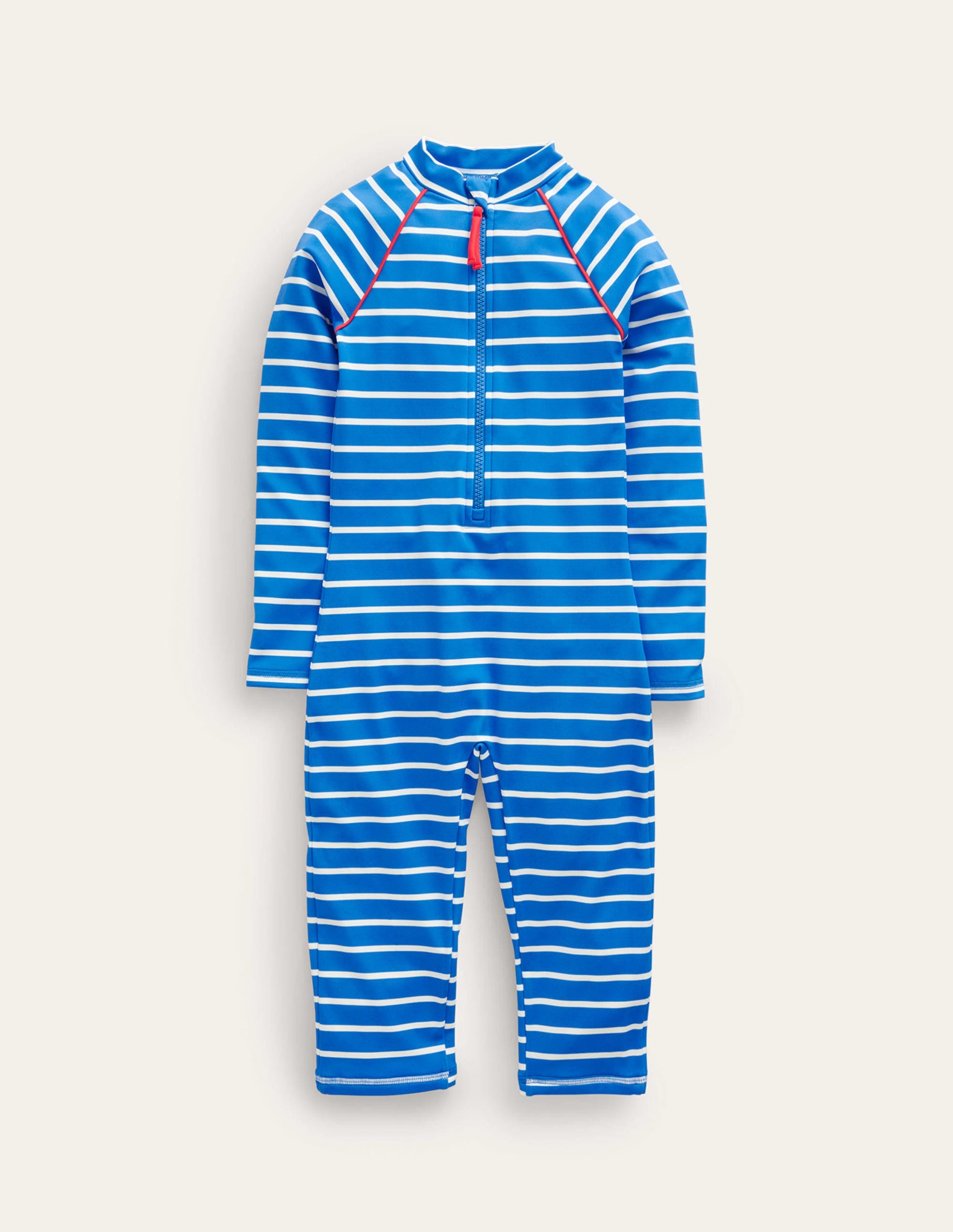 Sun Safe Surf Suit-Greek Blue and Ivory Stripe - Image 1