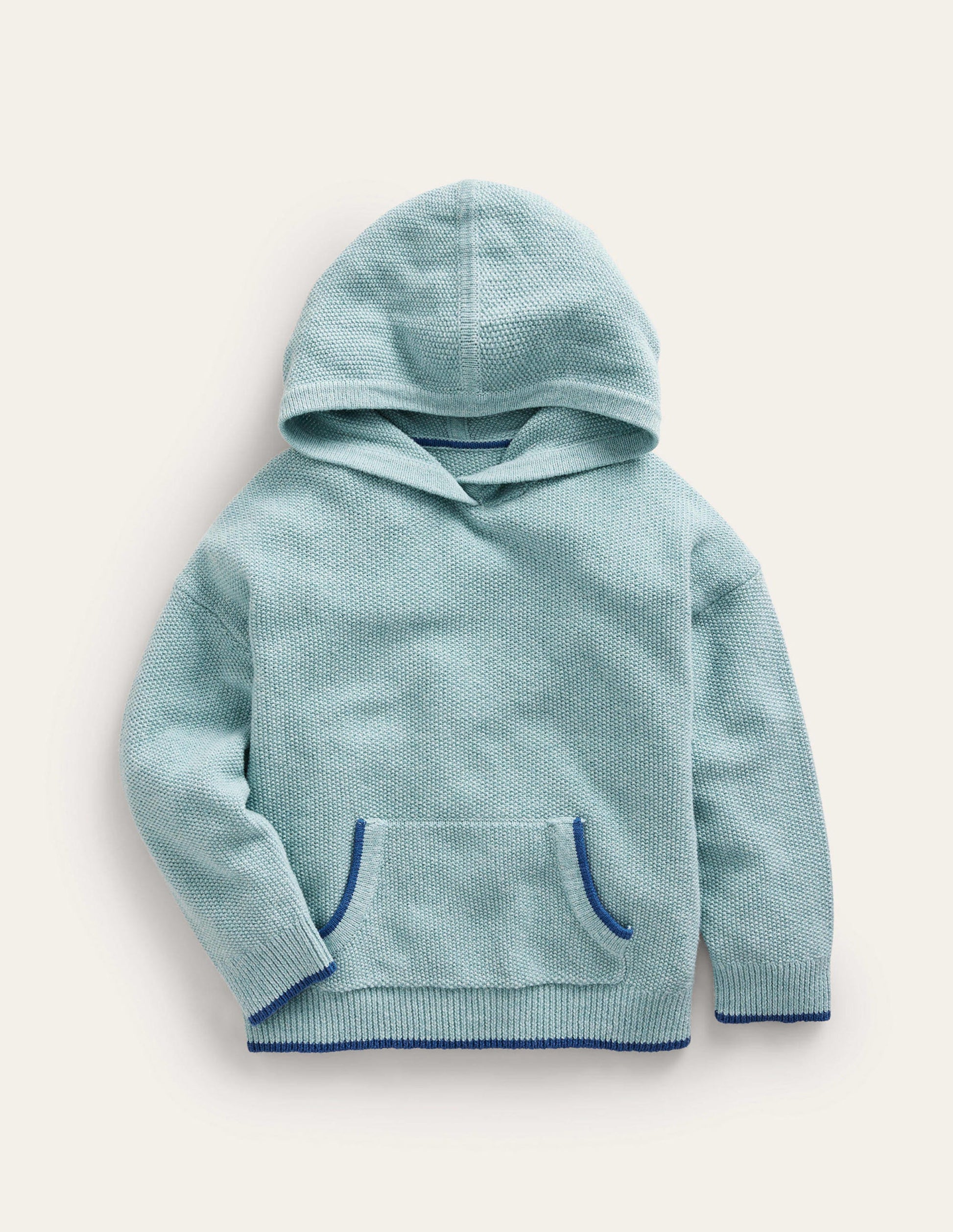 Knitted Hoodie-Aqua Sea Blue-1
