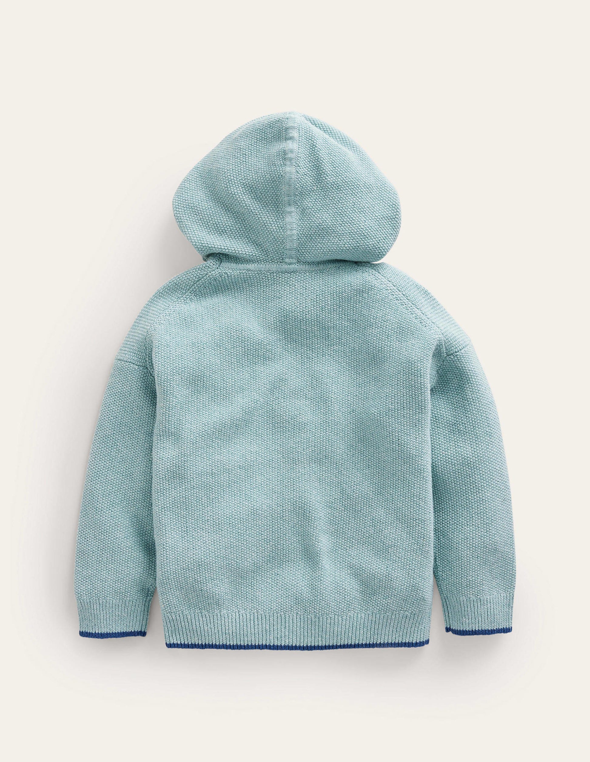 Knitted Hoodie-Aqua Sea Blue-2