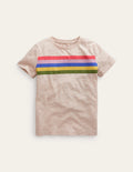 Rainbow Stripe Slub T-shirt-Jam/Blue Stripe