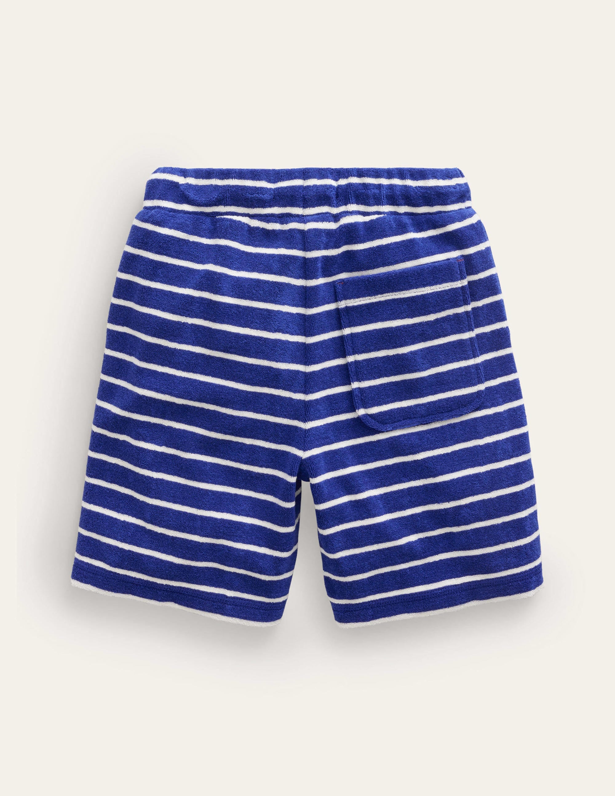 Towelling Sweat Shorts-Sapphire Blue/Ivory Stripe - Image 2
