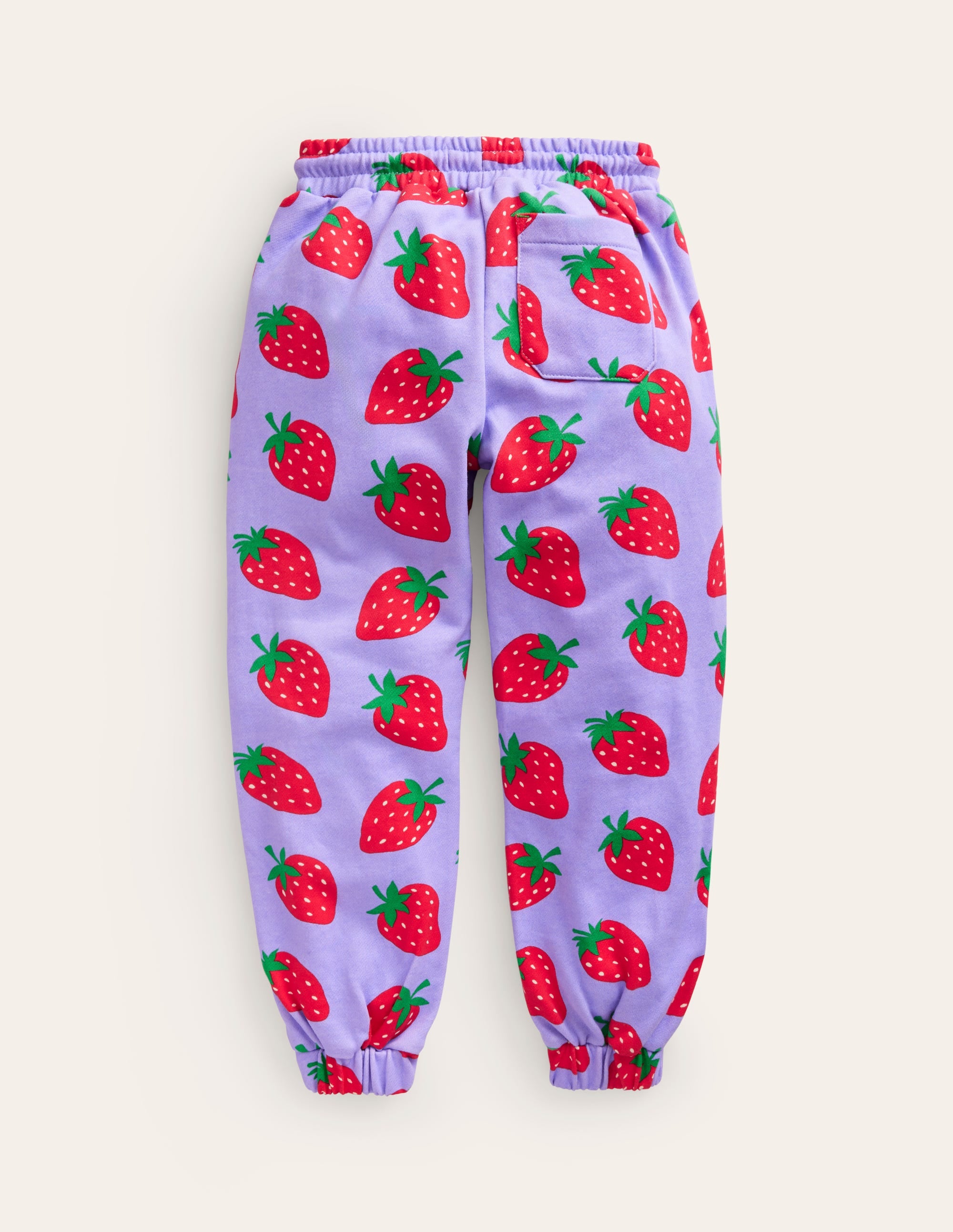 Printed Cosy Relaxed Joggers-Parma Violet Strawberries - Image 2