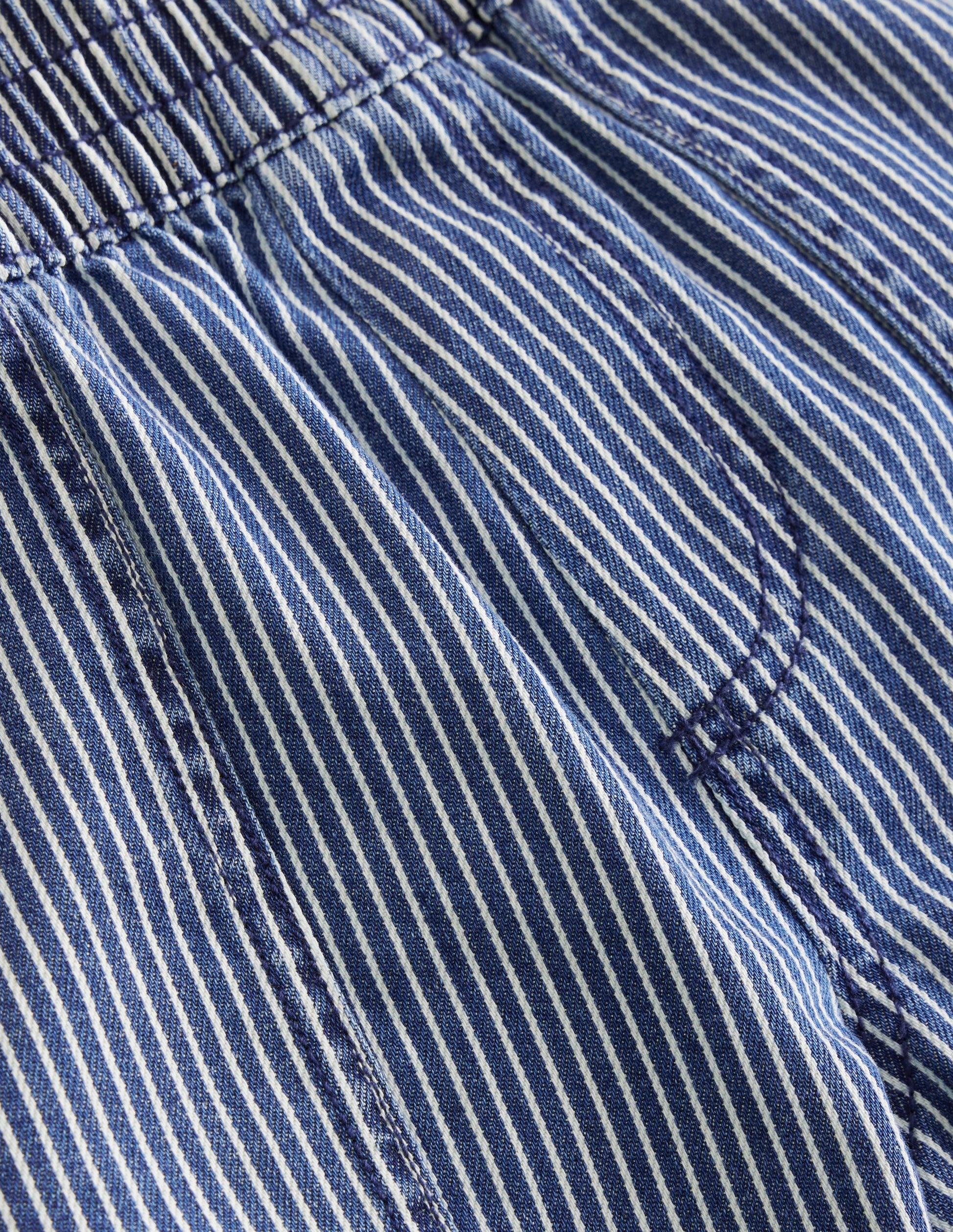Ticking Pull On Trousers-Medieval Blue Ticking Stripe-3