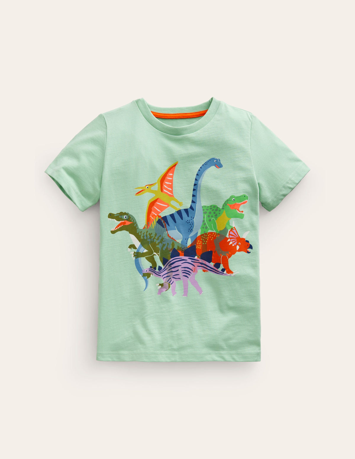 Riso Printed T-shirt-Pistachio Green Dinos - Image 1