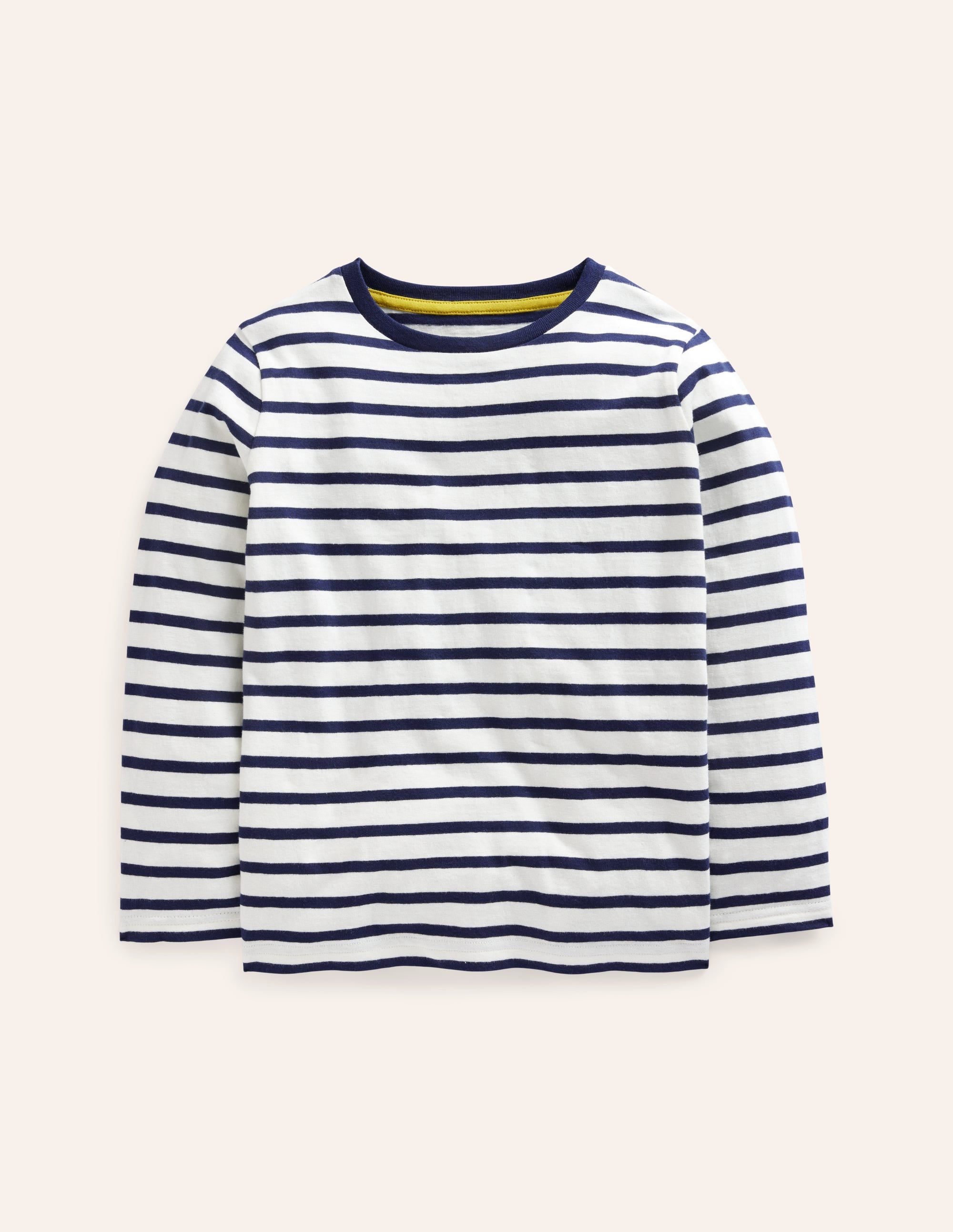 Everyday Breton T-Shirt-Ivory/ College Navy - Image 1