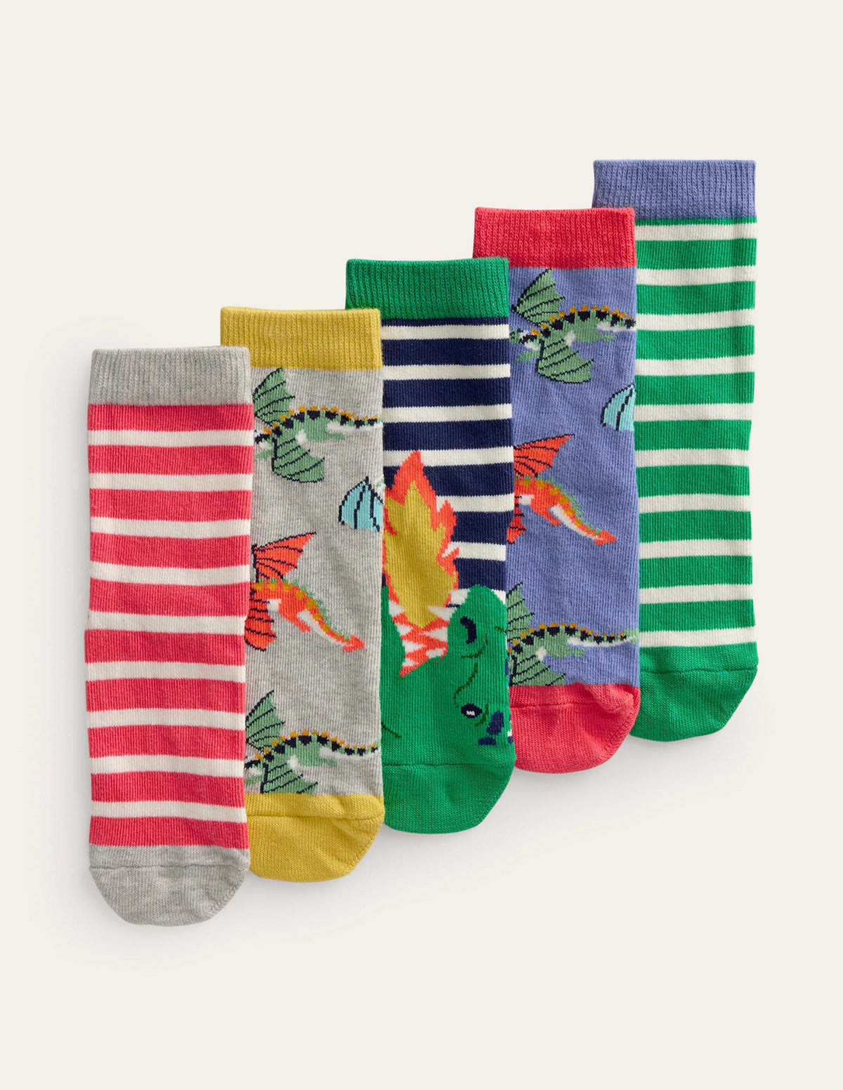 Socks 5 Pack-Multi Dragons-1